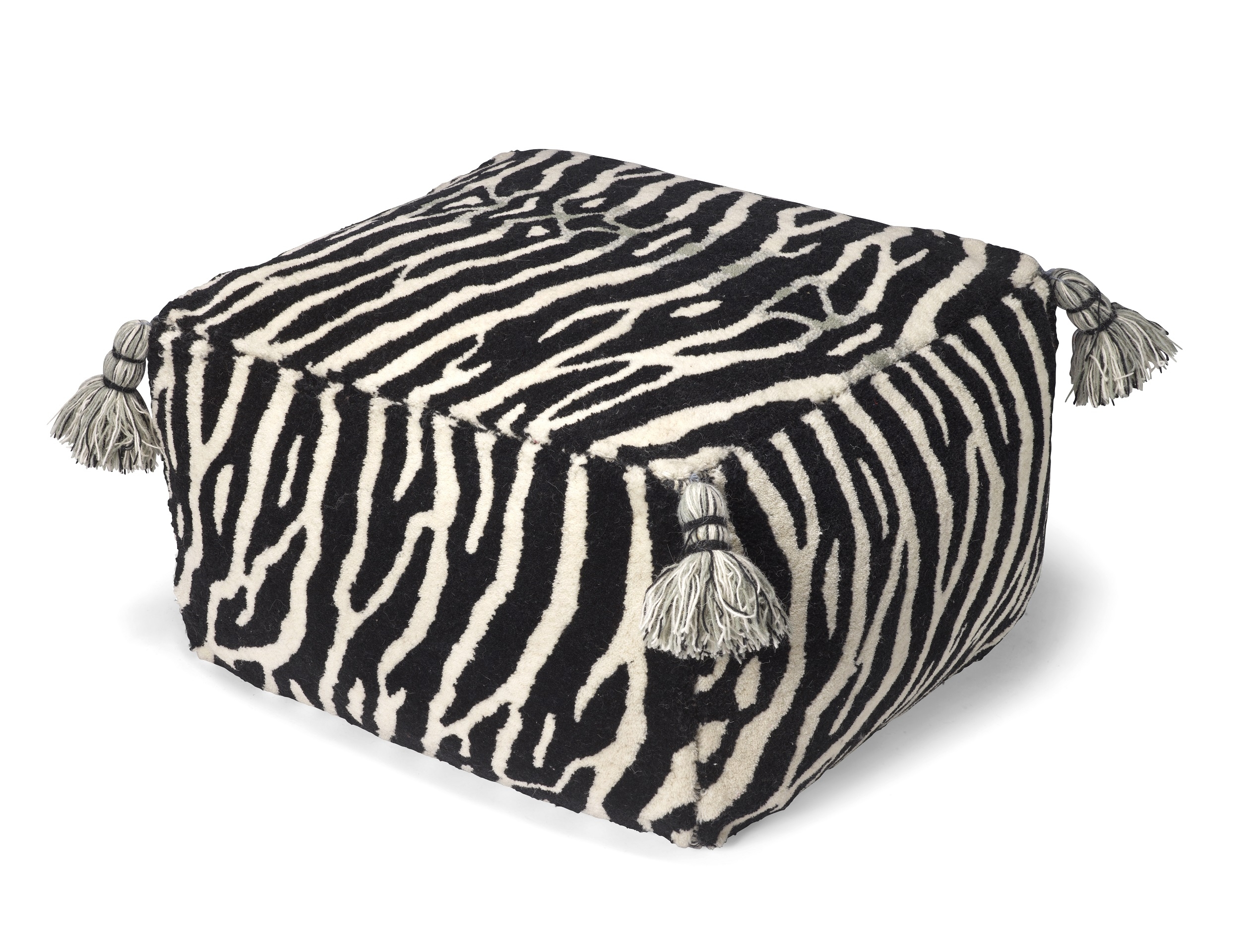 Classic Collection - Zebra Sittpuff 55cm - Vit
