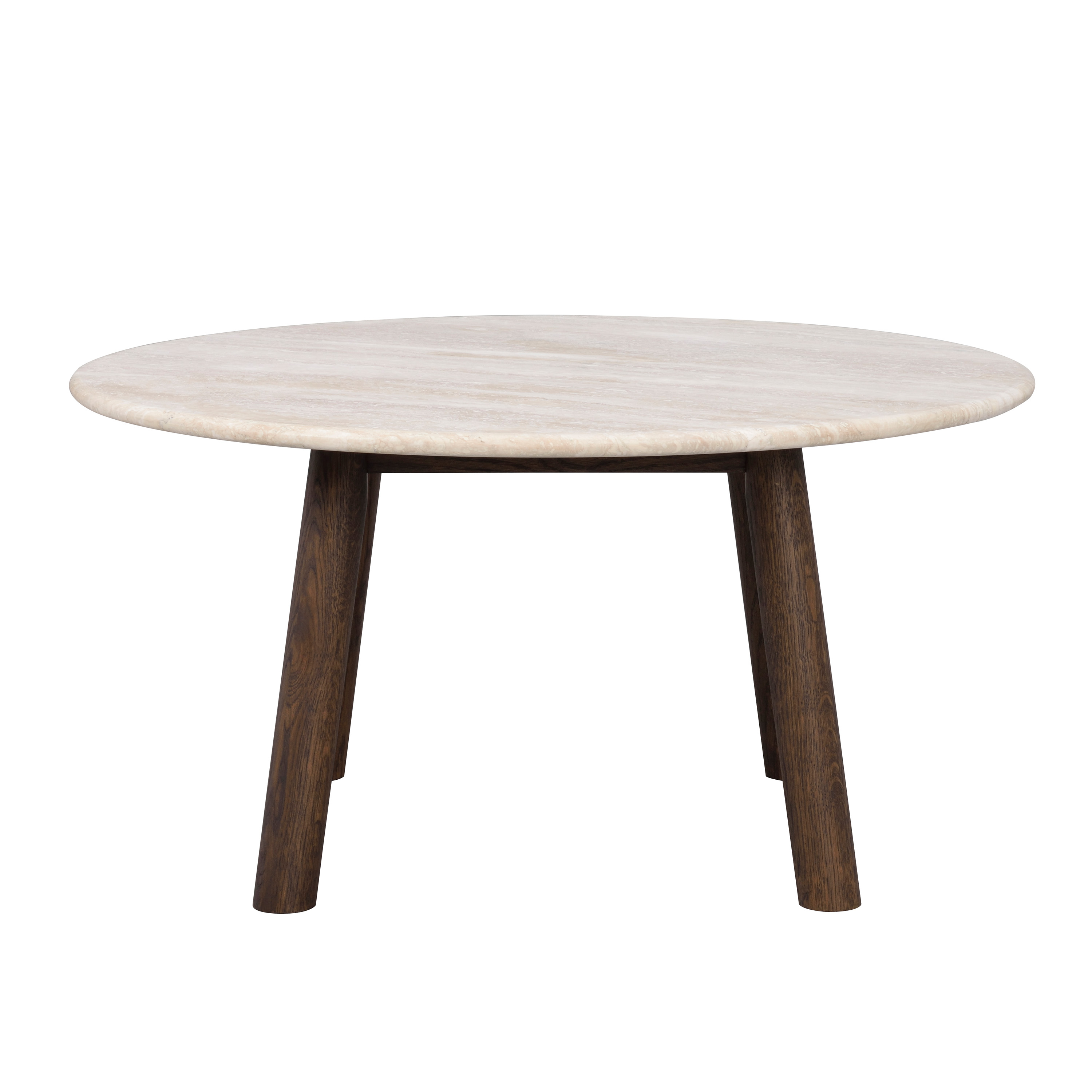 Rowico Home - Taransay Couchtisch Beige Travertin/Braune Eiche Ø90