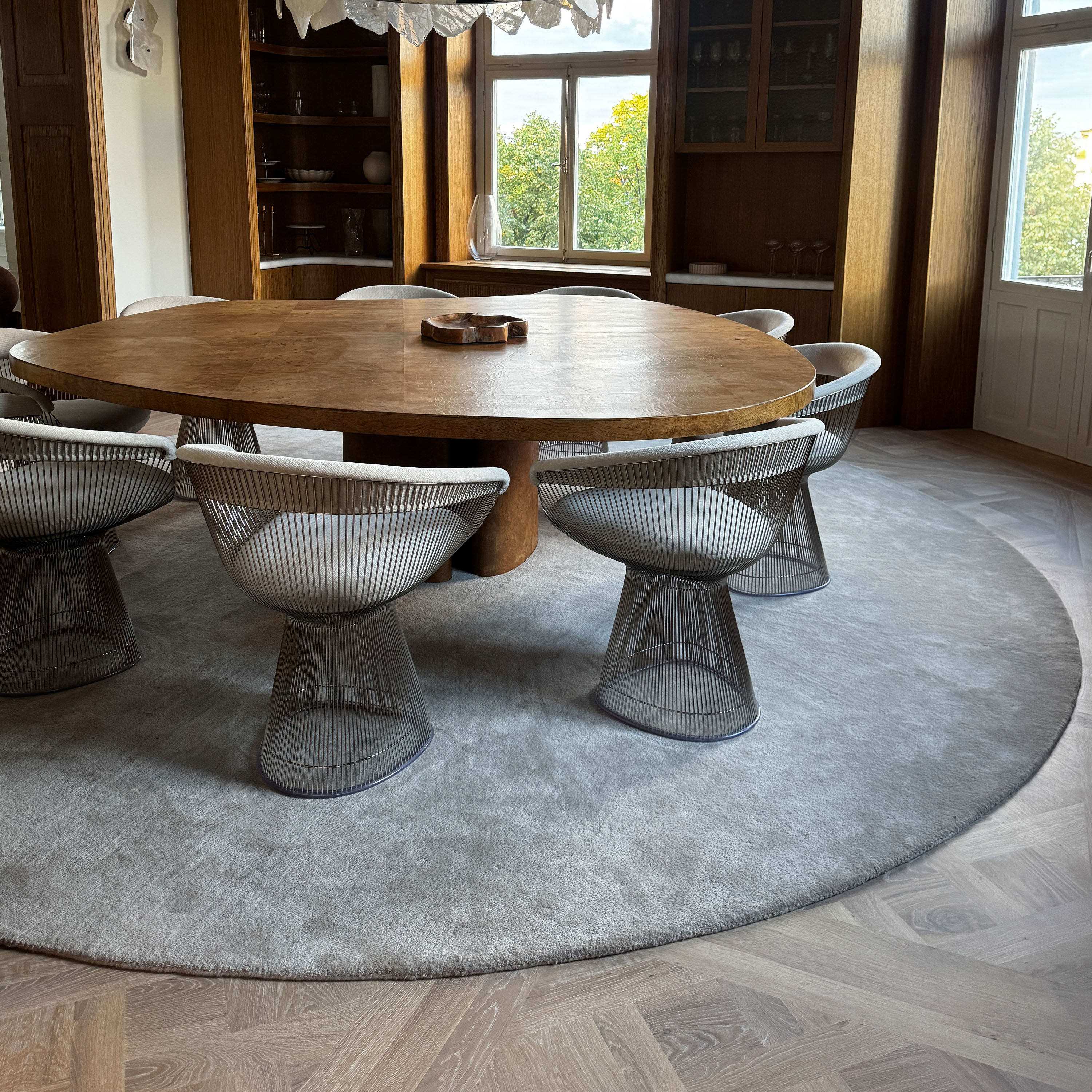 Tinted Liljehok Rund Ullmatta Beige Ø300