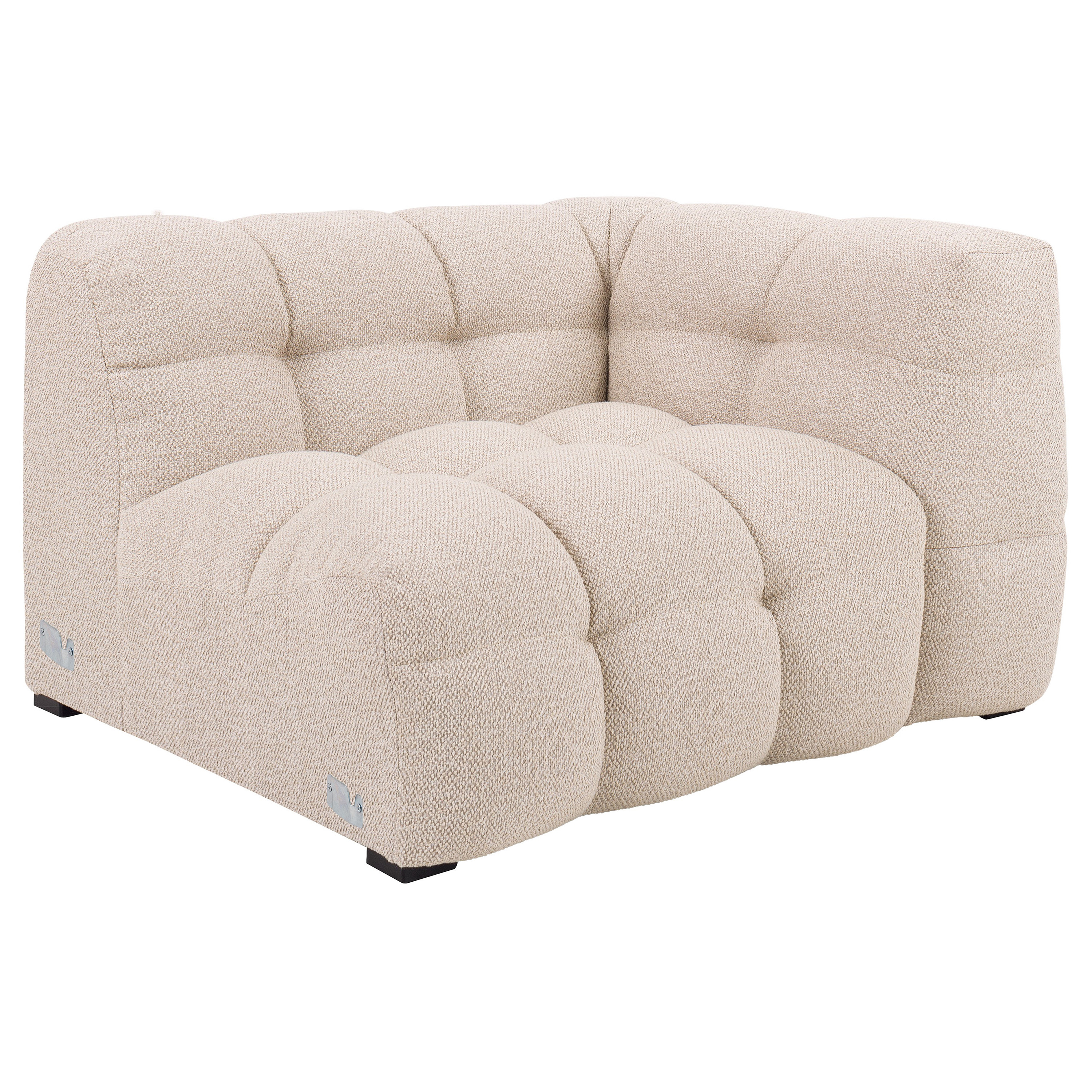 Sleepo Collection Billie 1-sits Soffmodul Höger Armstöd Beige Bouclé 118cm