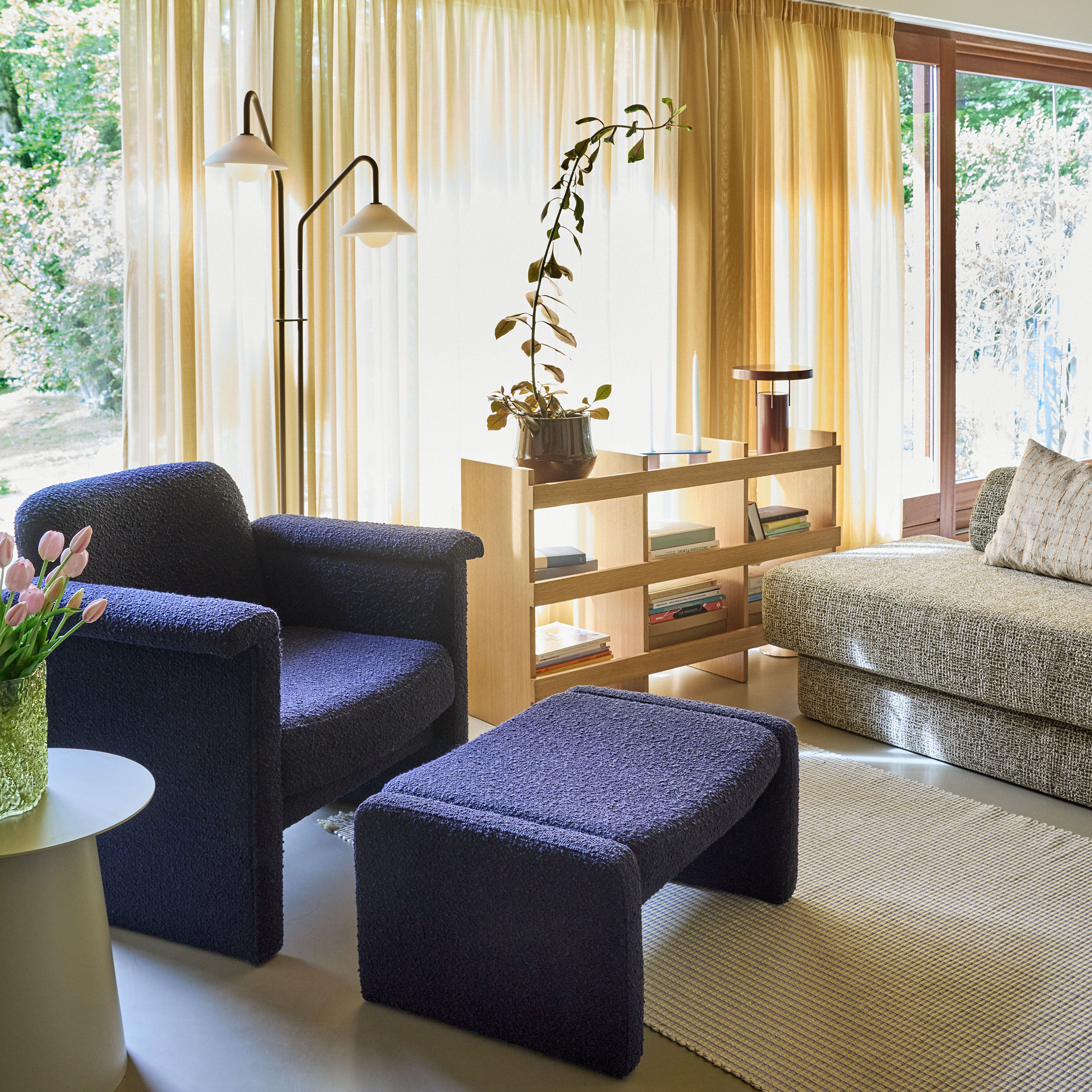 Hübsch Softy Lenestol Dark Blue 2-pack