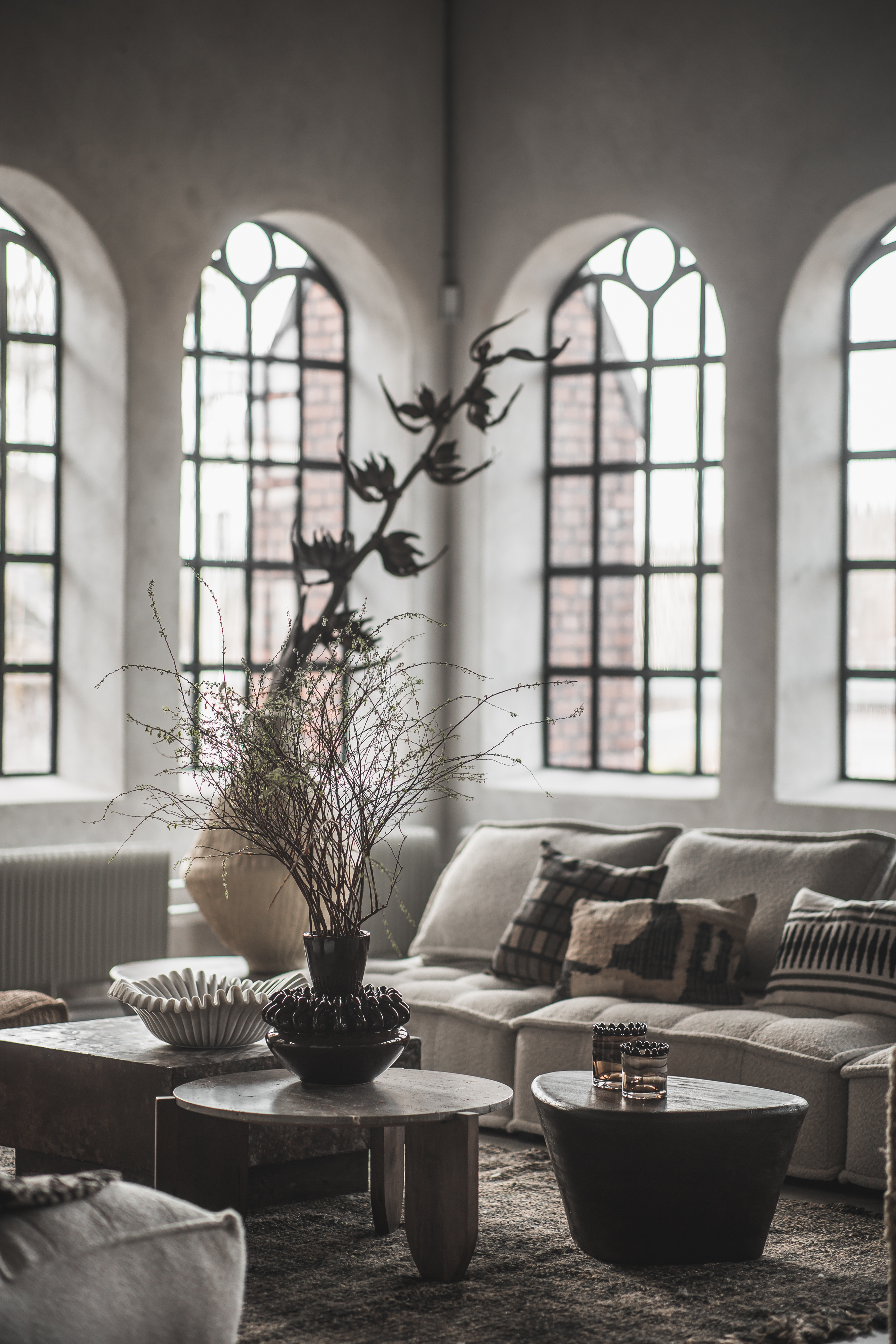 Jakobsdals Tabella Couchtisch Travertin Grau Ø100