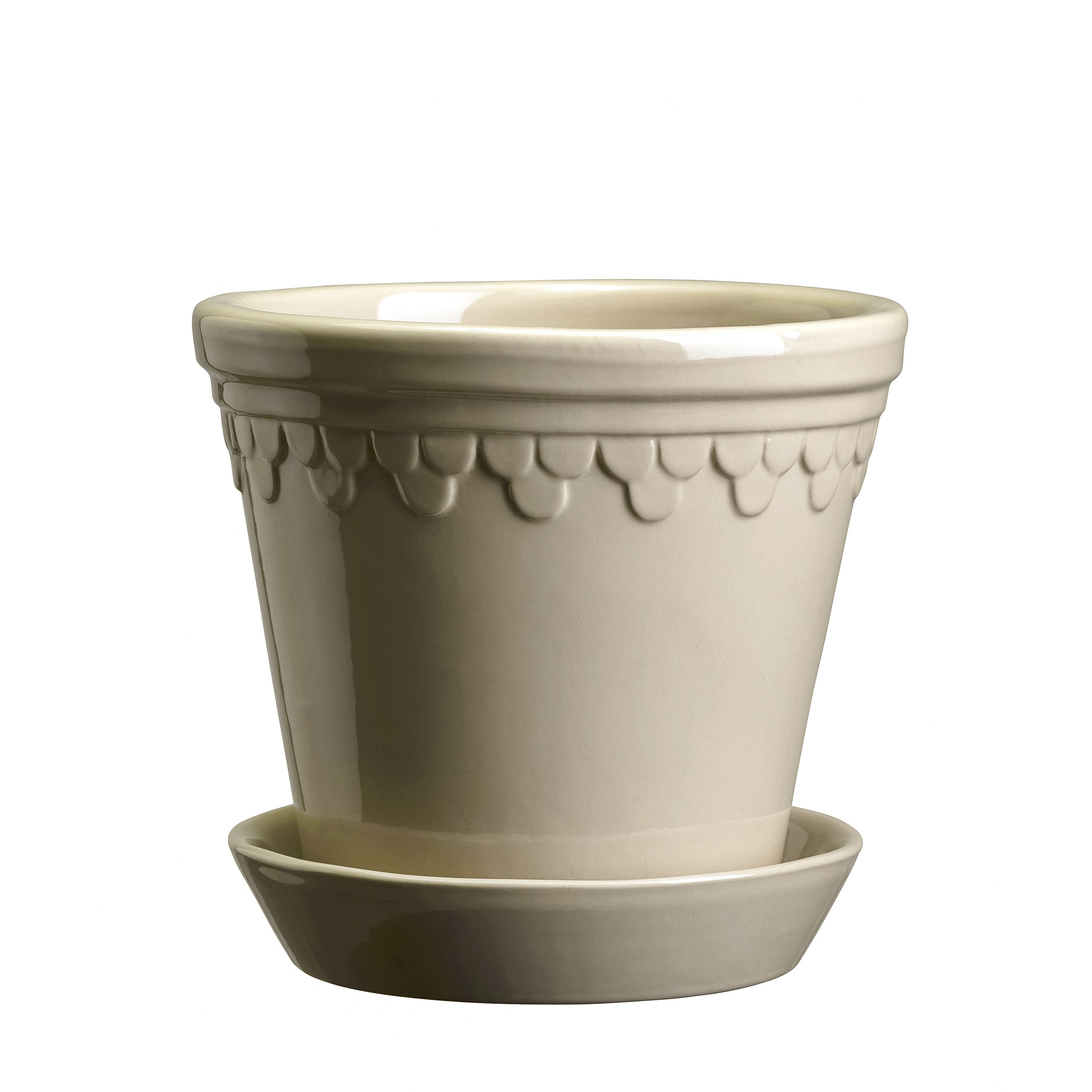 Københavner Kruka med fat Glazed Sand Stone Ø21