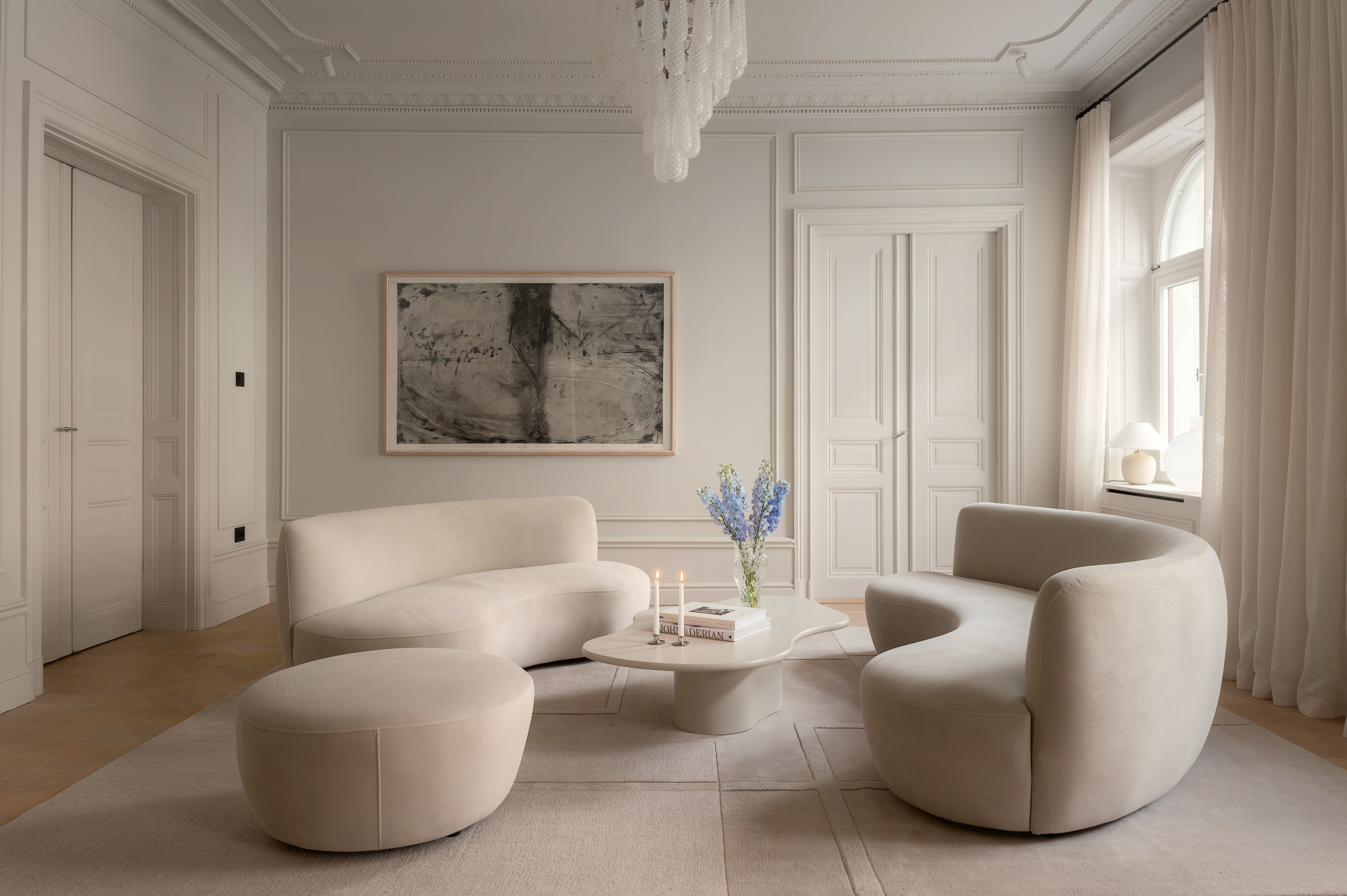 Sleepo Collection Moon 4-Sitzer Sofa Samt Greige 240cm