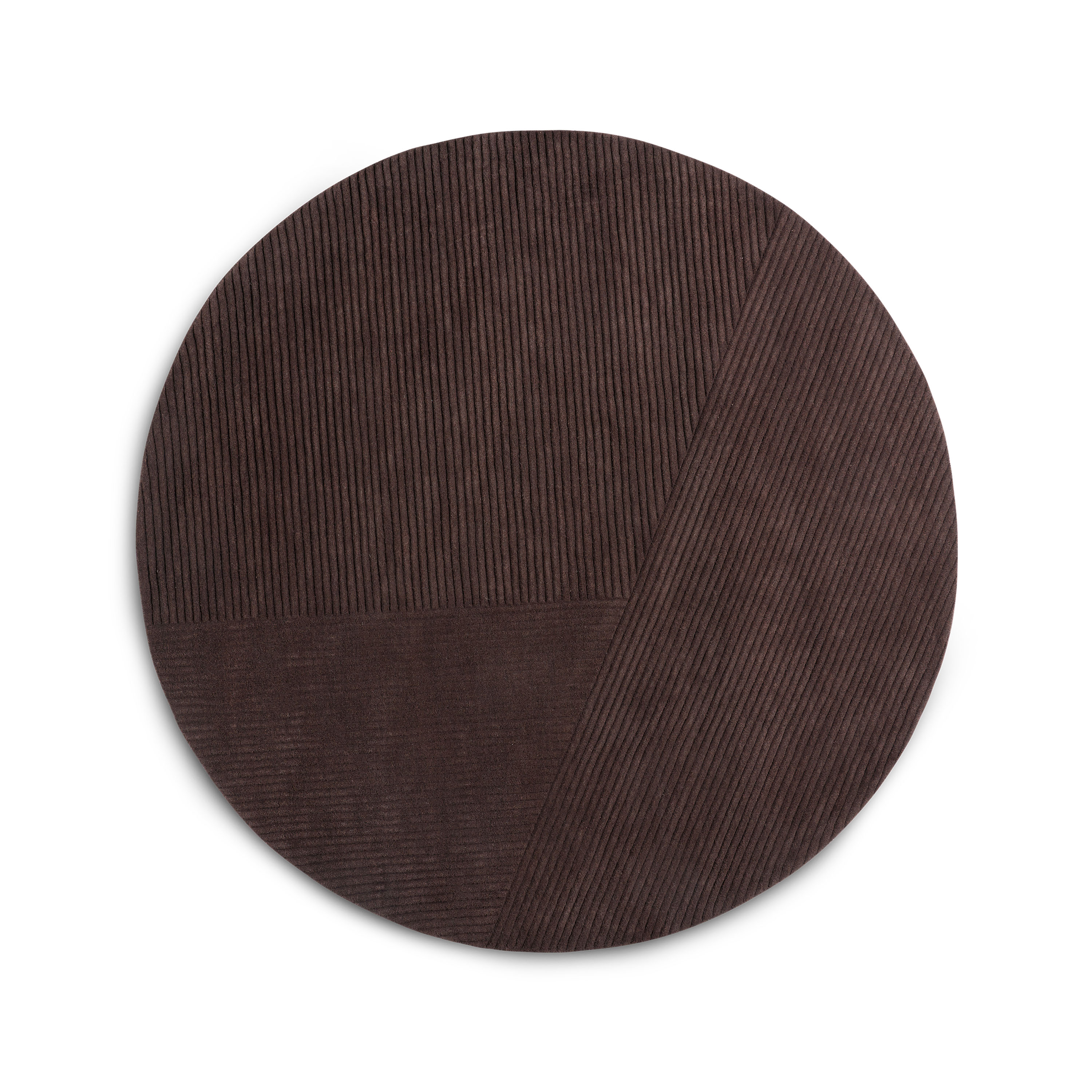 Row Rund Ullmatta Dark brown Ø200