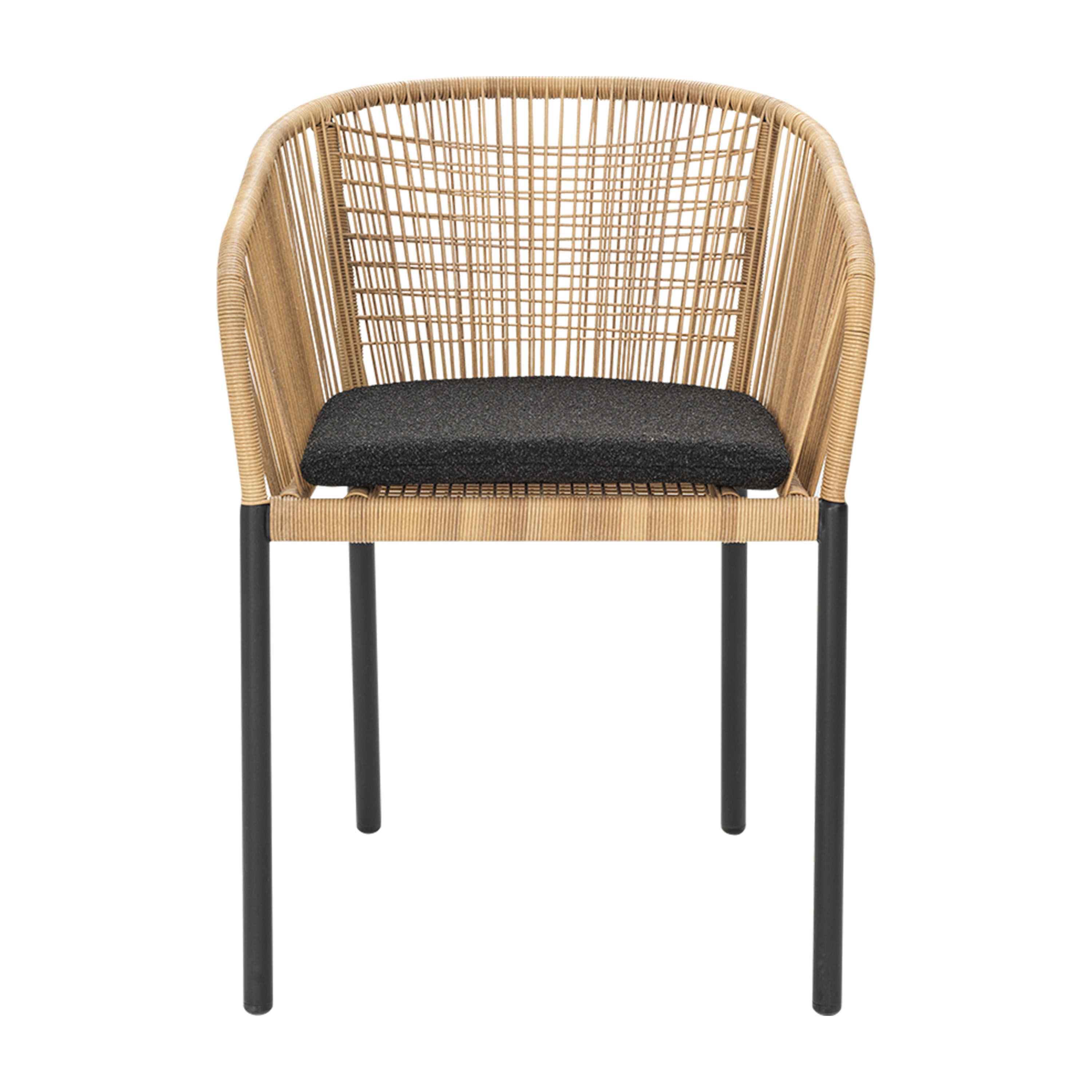 Brafab Delta Karmstol Anthracite/Natural Wicker/Teddy Black