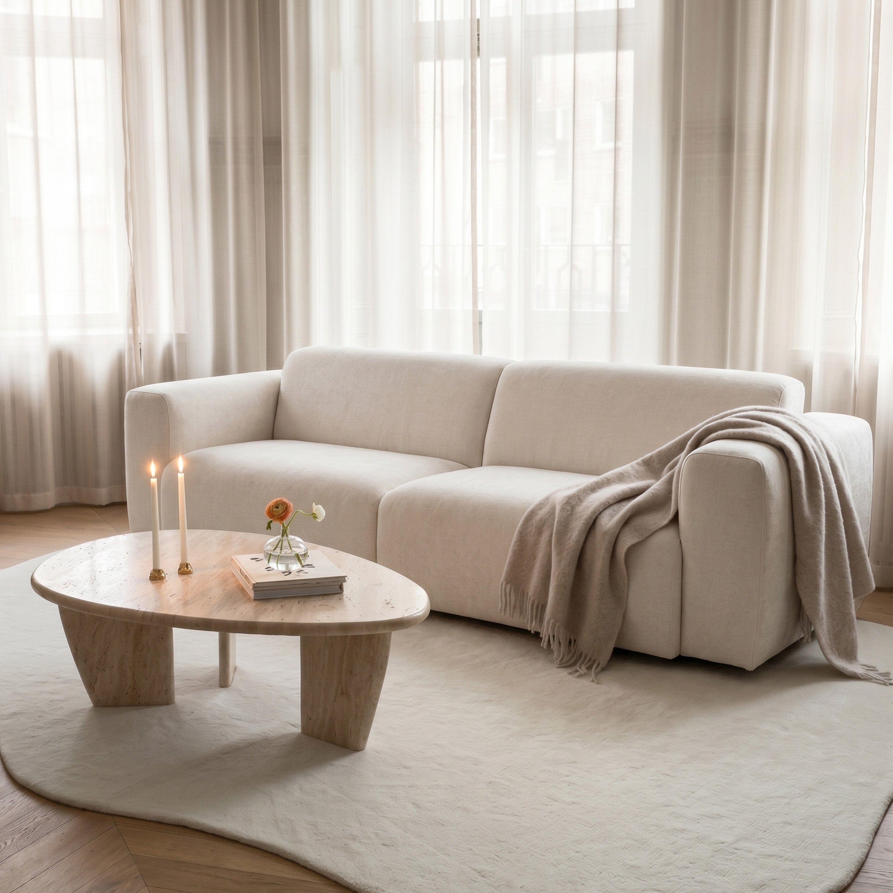 Sleepo Collection Mila 3-seters sofa Creme 260 cm