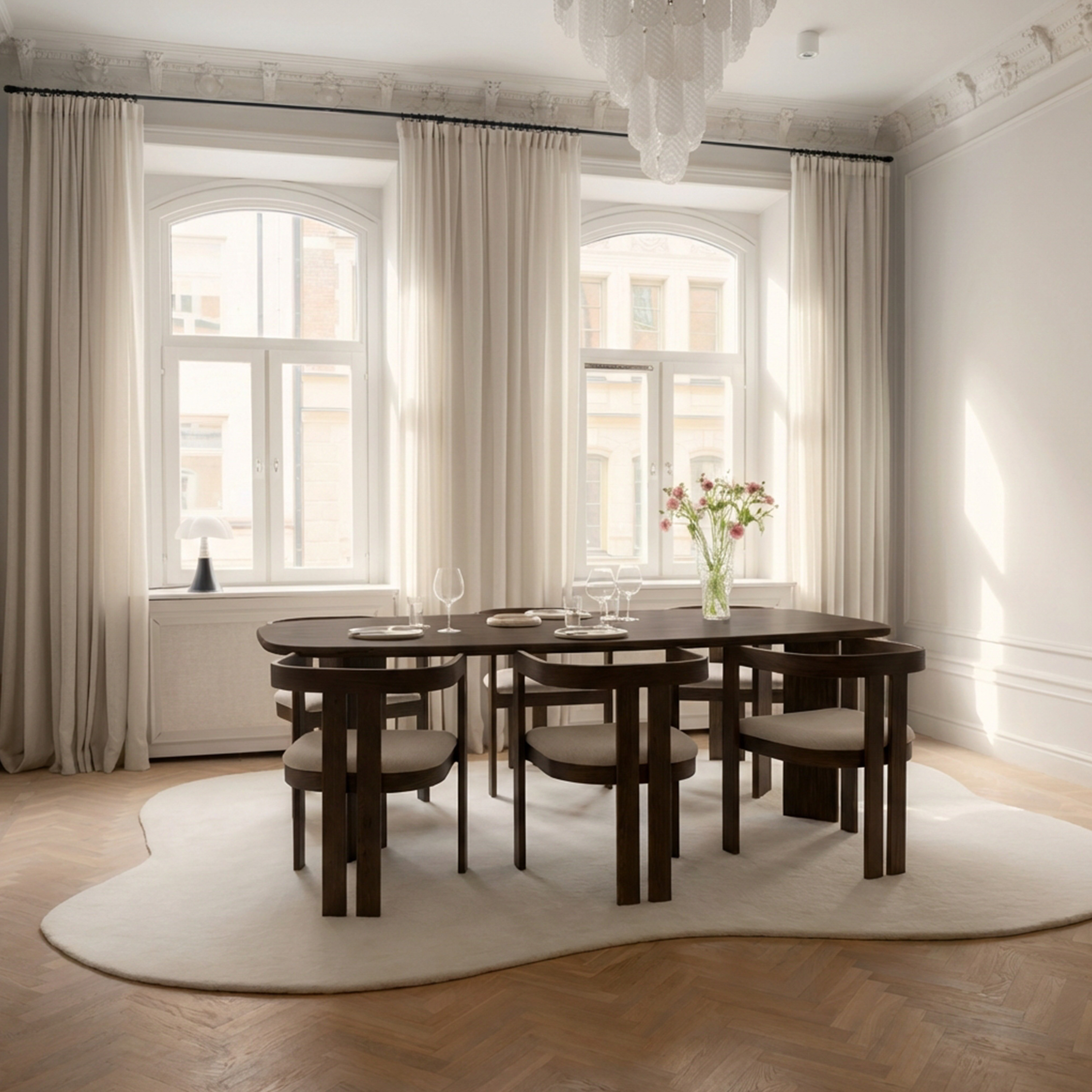 Sleepo Collection Ollie Dining Table Brown Stained Oak 220cm