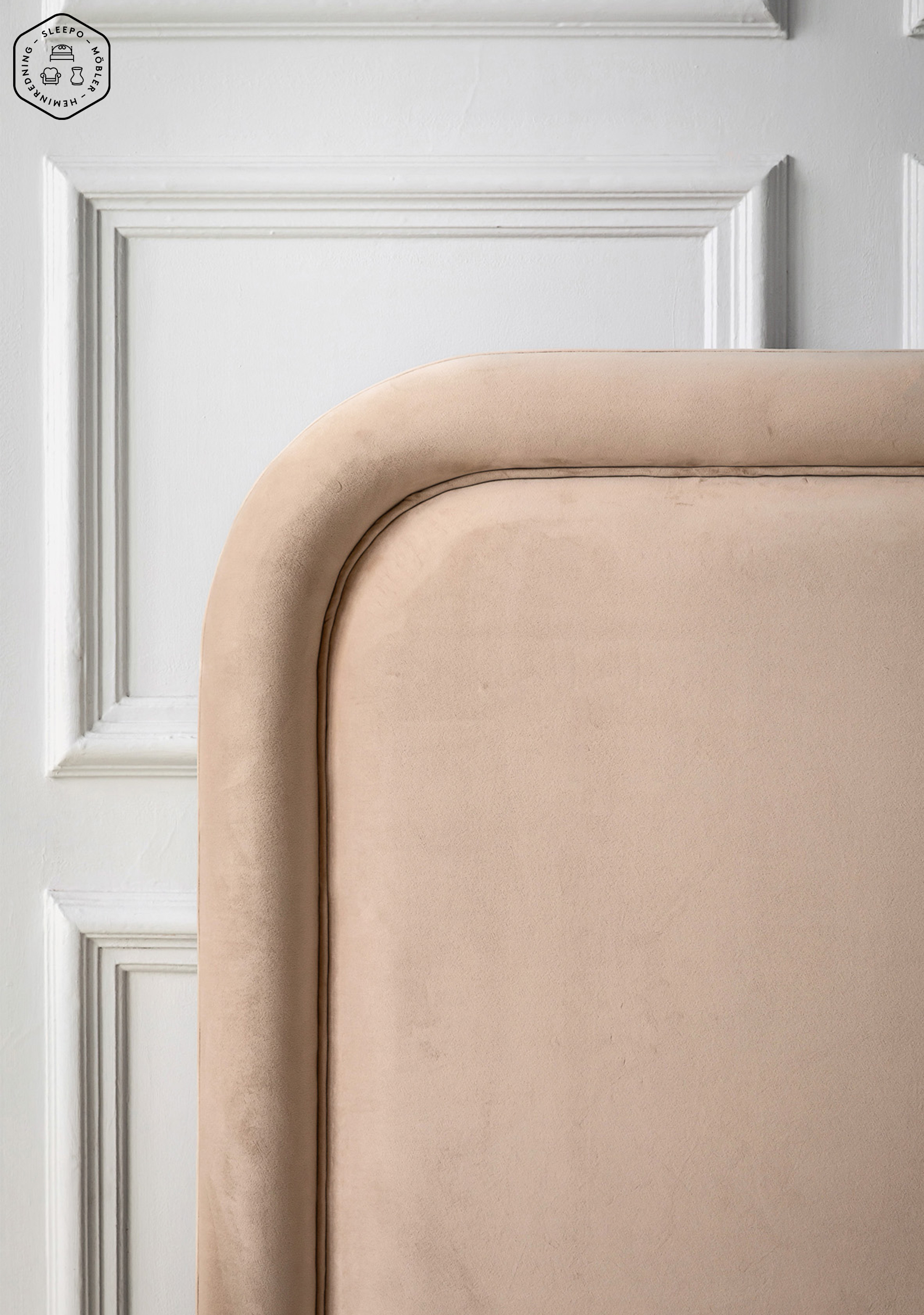 Sleepo Collection Celine Sänggavel Sammet Beige 180cm