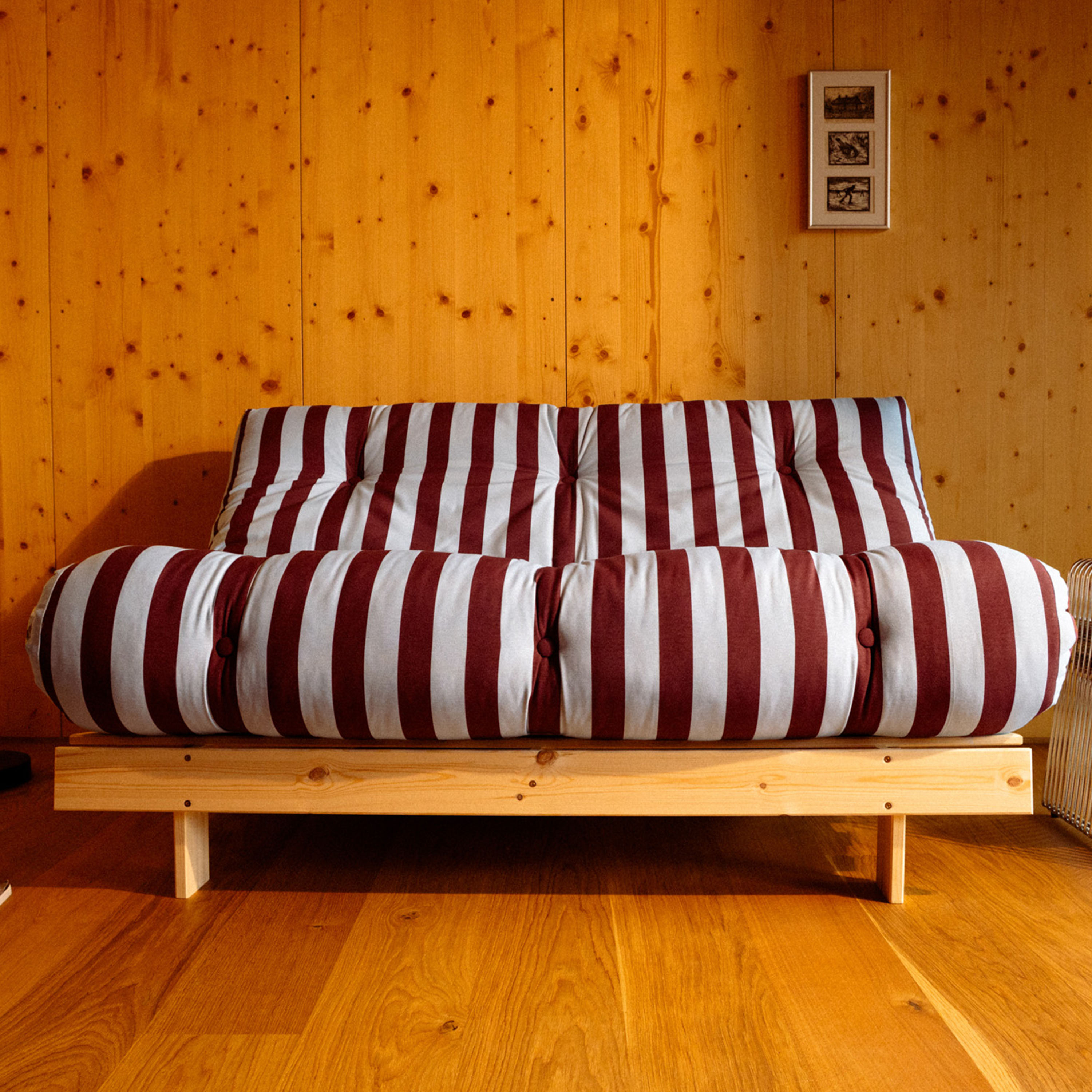 Karup Design Roots Bäddsoffa Natur/Burgundy Light Blue 140cm