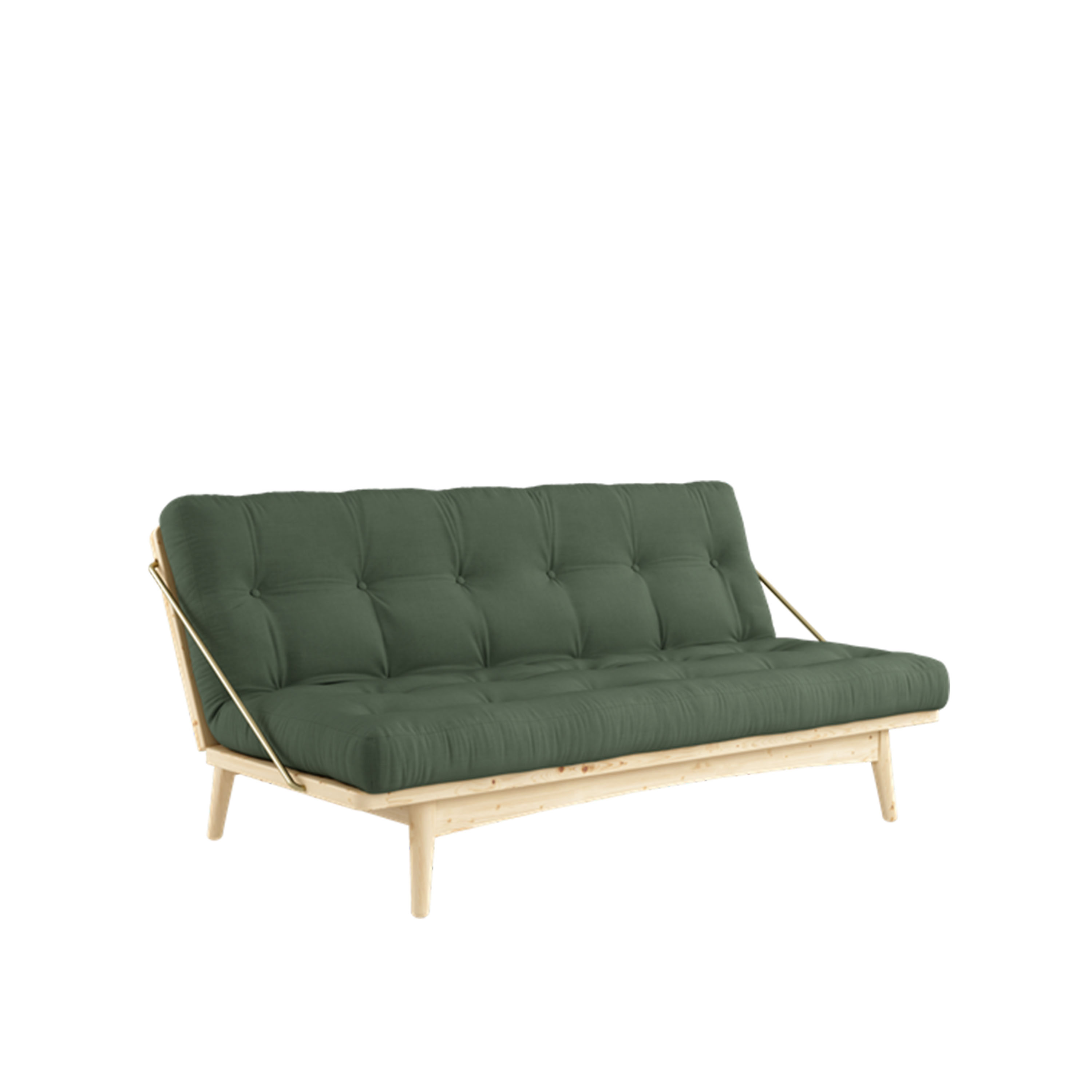 Folk Bäddsoffa Natur/Olive Green 190cm