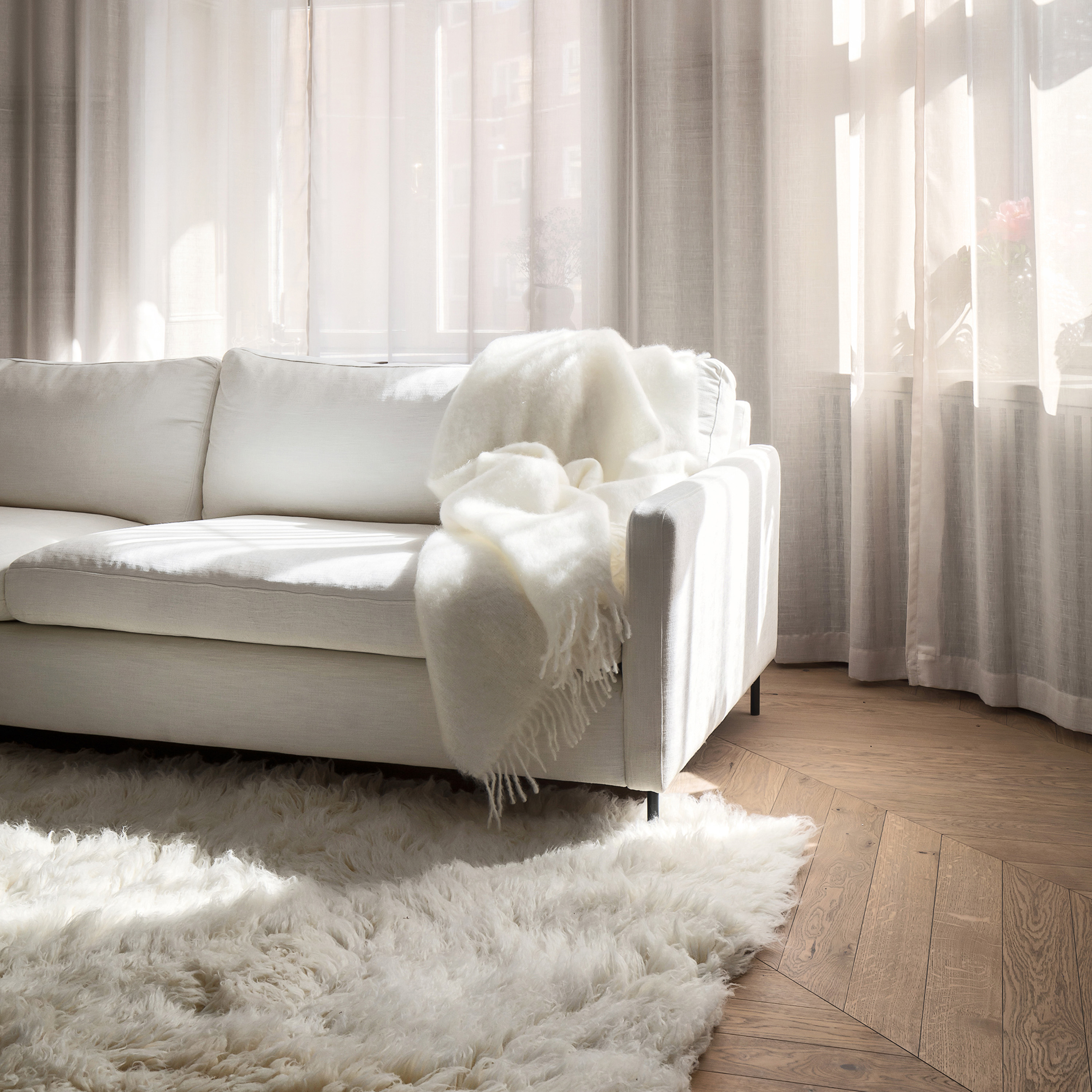 Sleepo Collection Åre 3-sits Soffa Vit 227cm