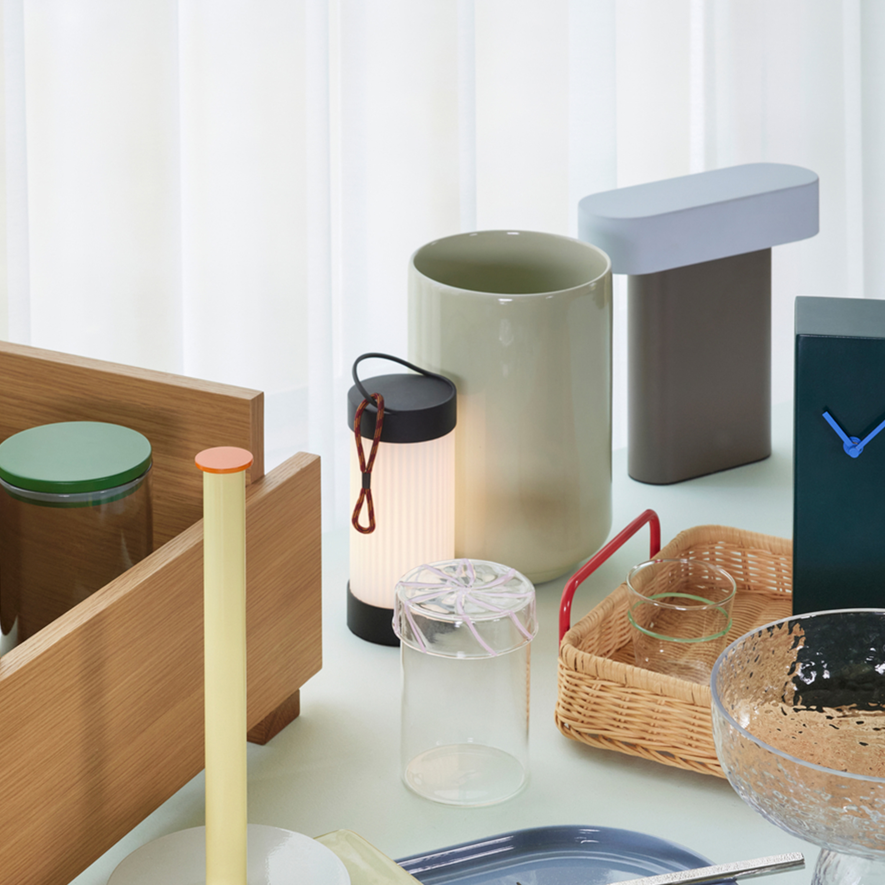 Hübsch Sleek Bordlampe Brown/Light grey 25cm