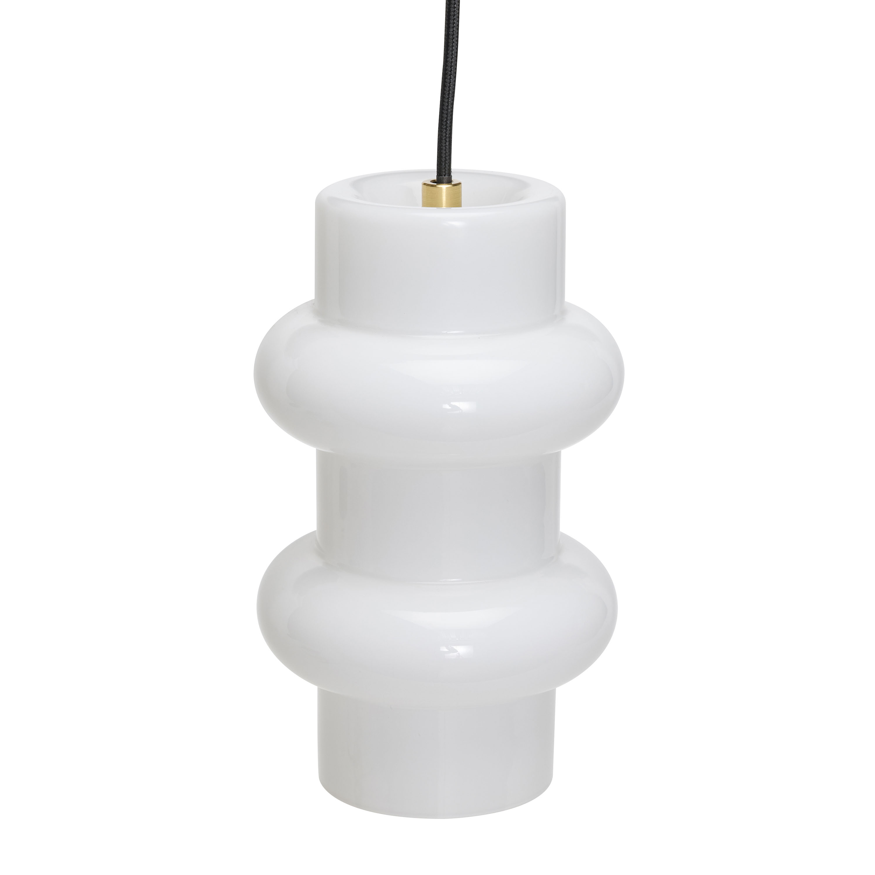 Hübsch Pilule Pendelleuchte Double Glossy White 25cm