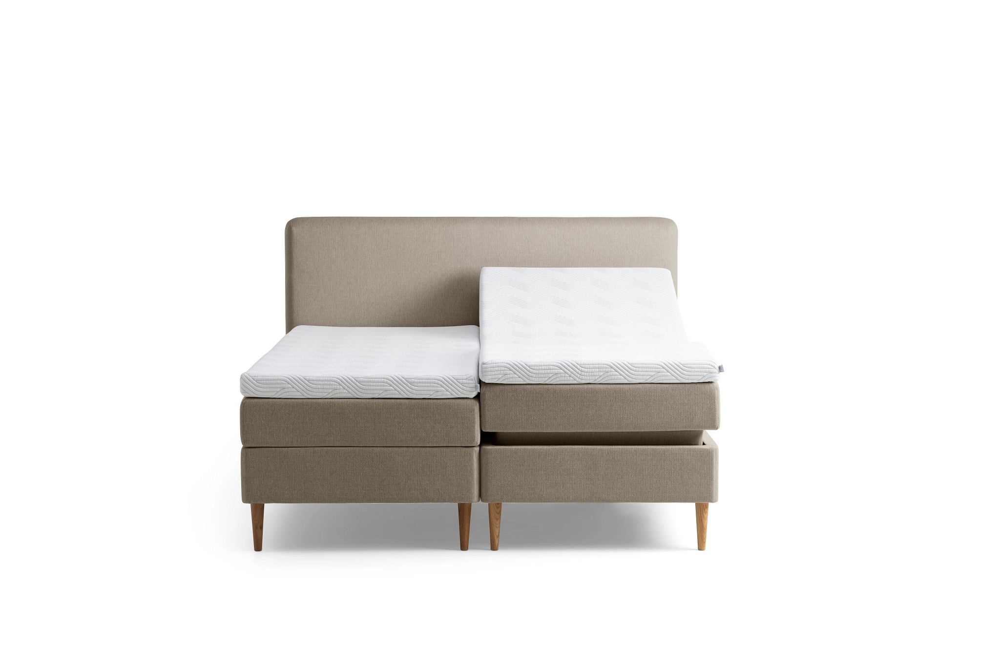 Tempur Promise Ställbar Säng Warm Grey 90x200 Pro Plus SmartCool 8cm Medium Rundat Ekben 19cm