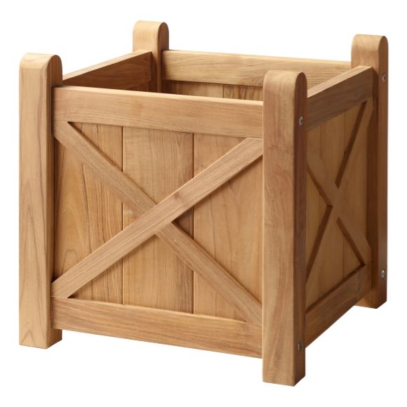 Cinas - Rosenborg Teaktopf 40x40 cm - Braun - Blumentöpfe im Freien