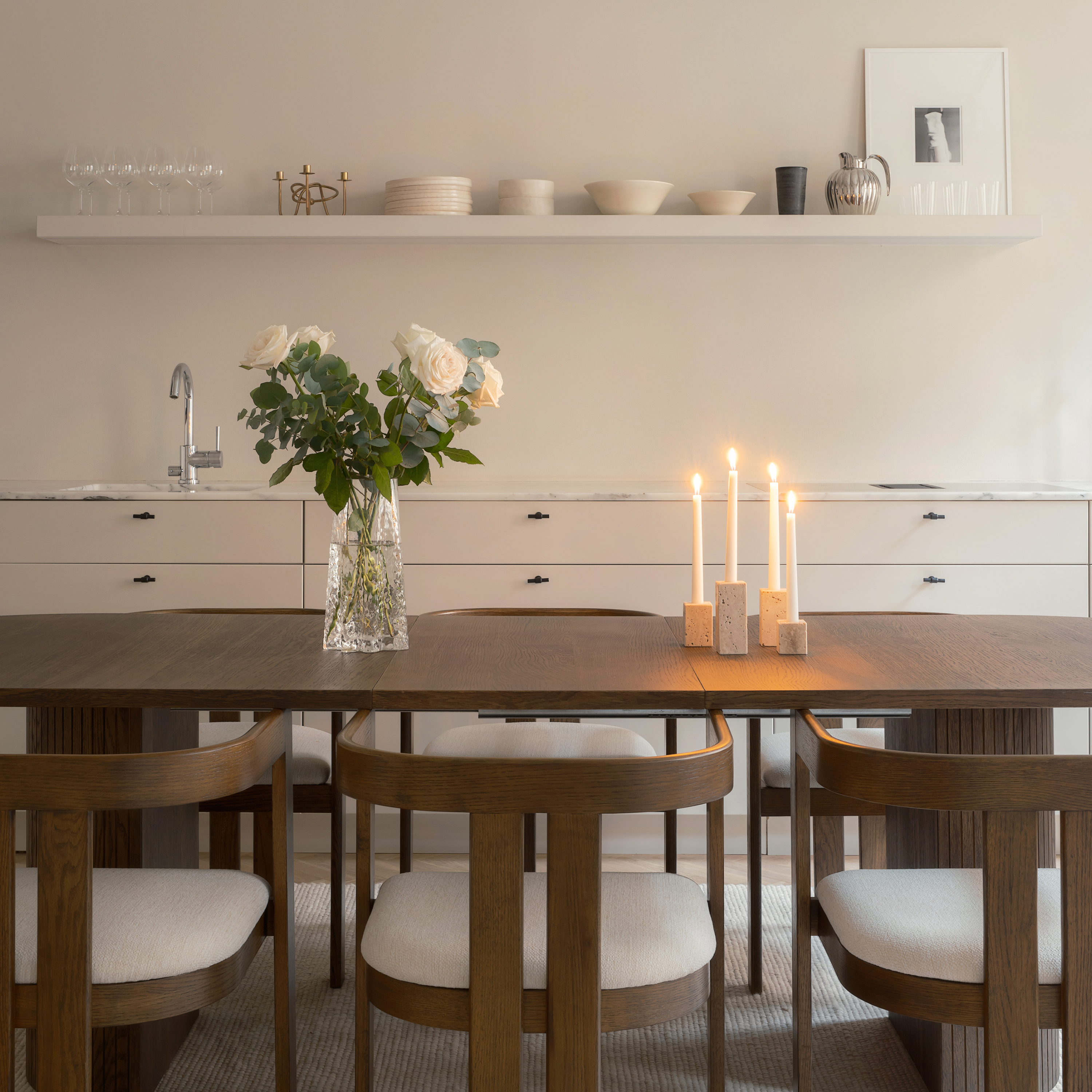 Sleepo Collection Travis lysestake Travertin 4-pakning