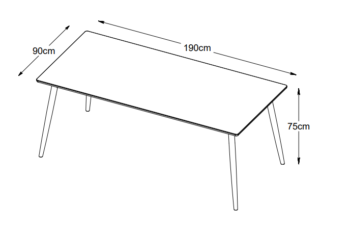 Nordic Home Sofia Ruokapöytä Natural Oak 190cm