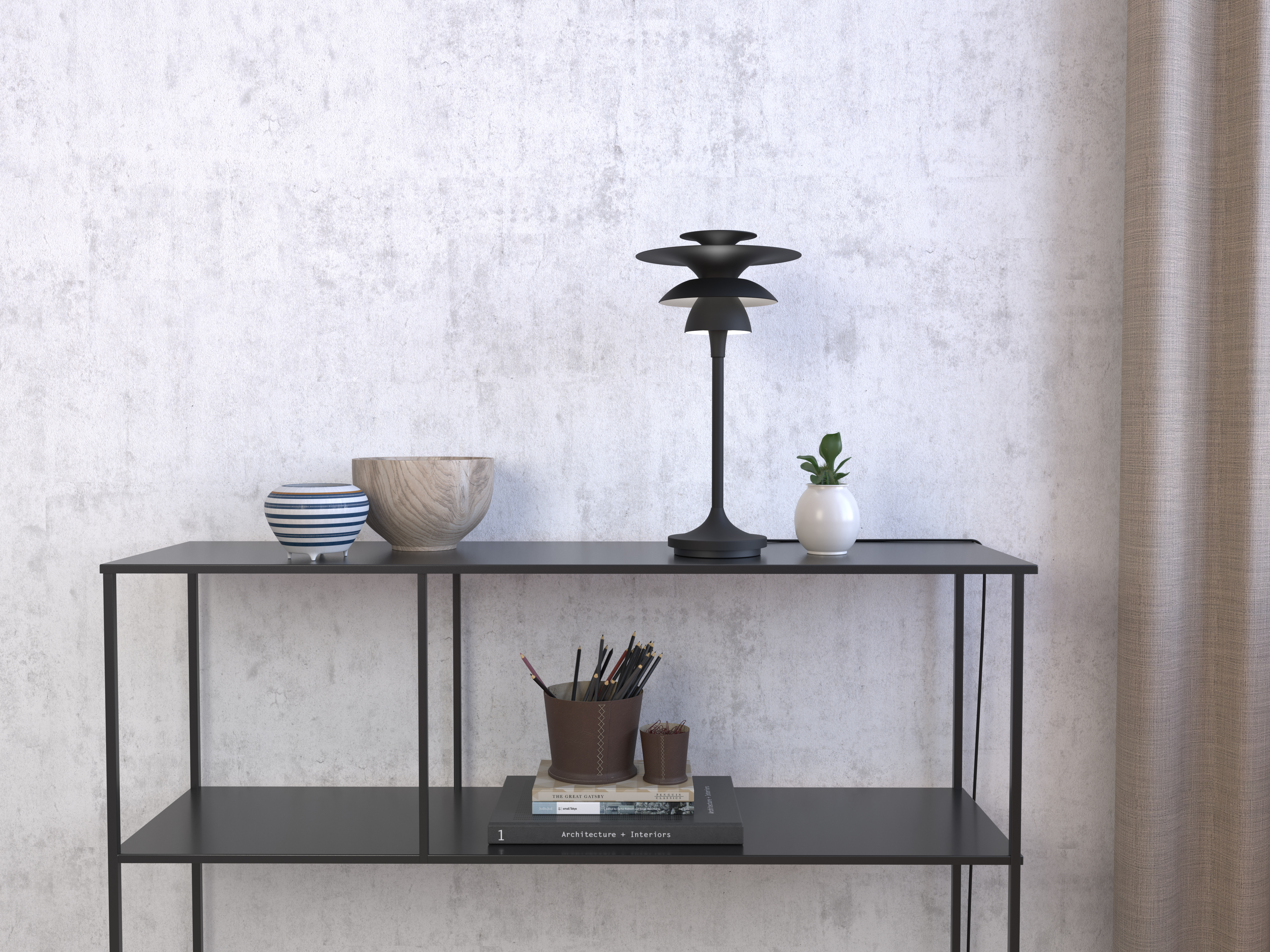 Belid Picasso Tischlampe Mattschwarz 35cm