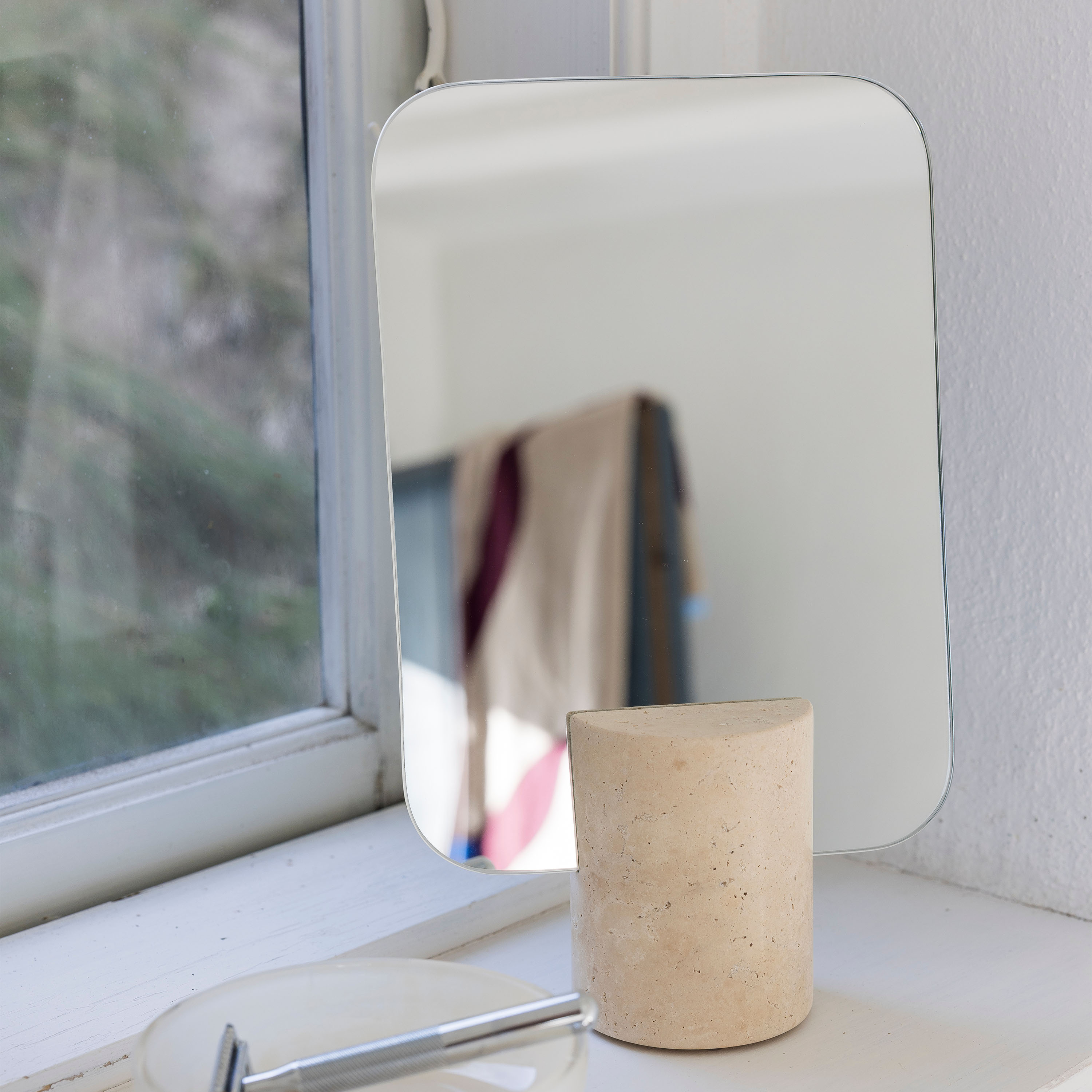 Mette Ditmer Travertine Spegel Linen 18x30