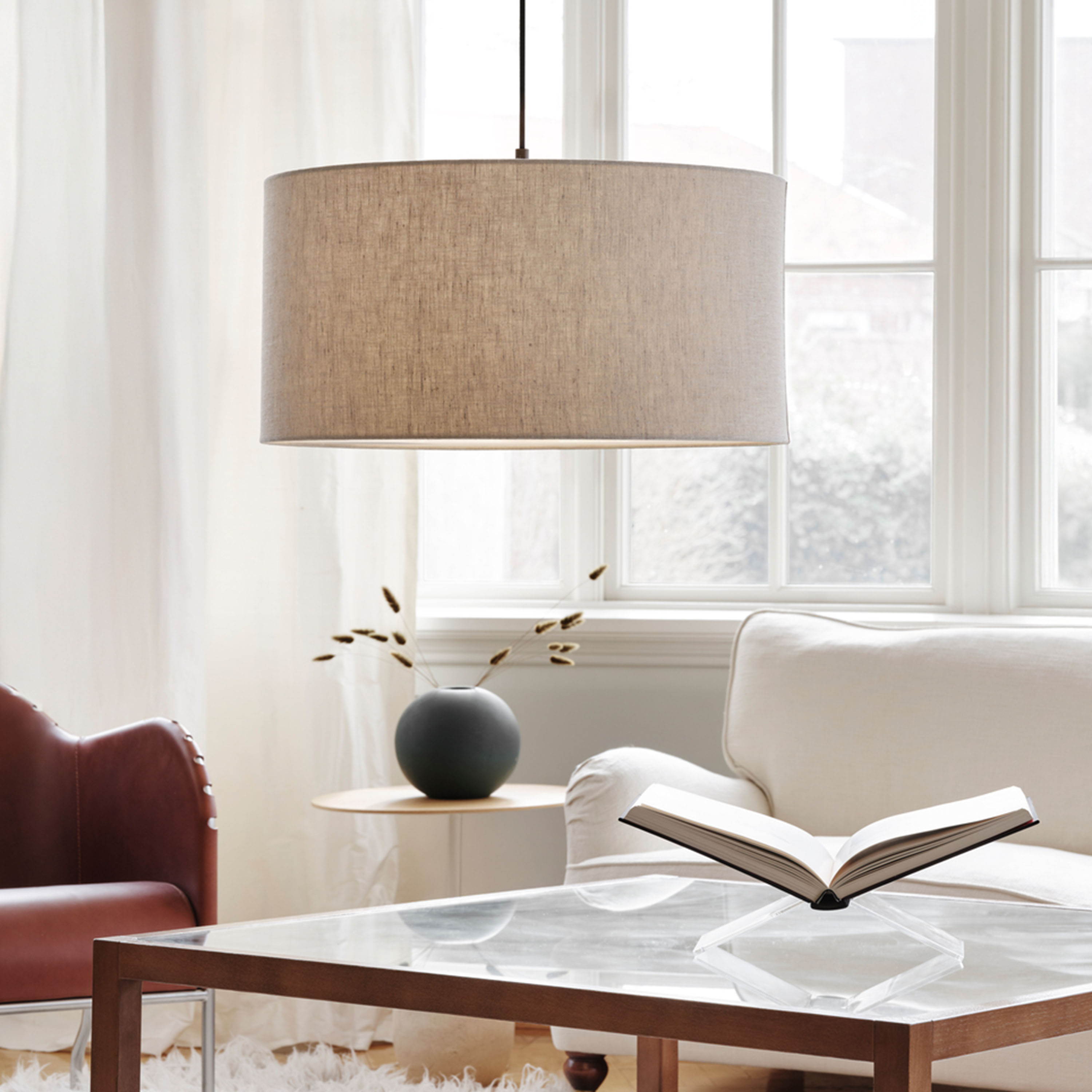 Belid Soft Taklampa Linne Natur/Metallic Bronze Ø60