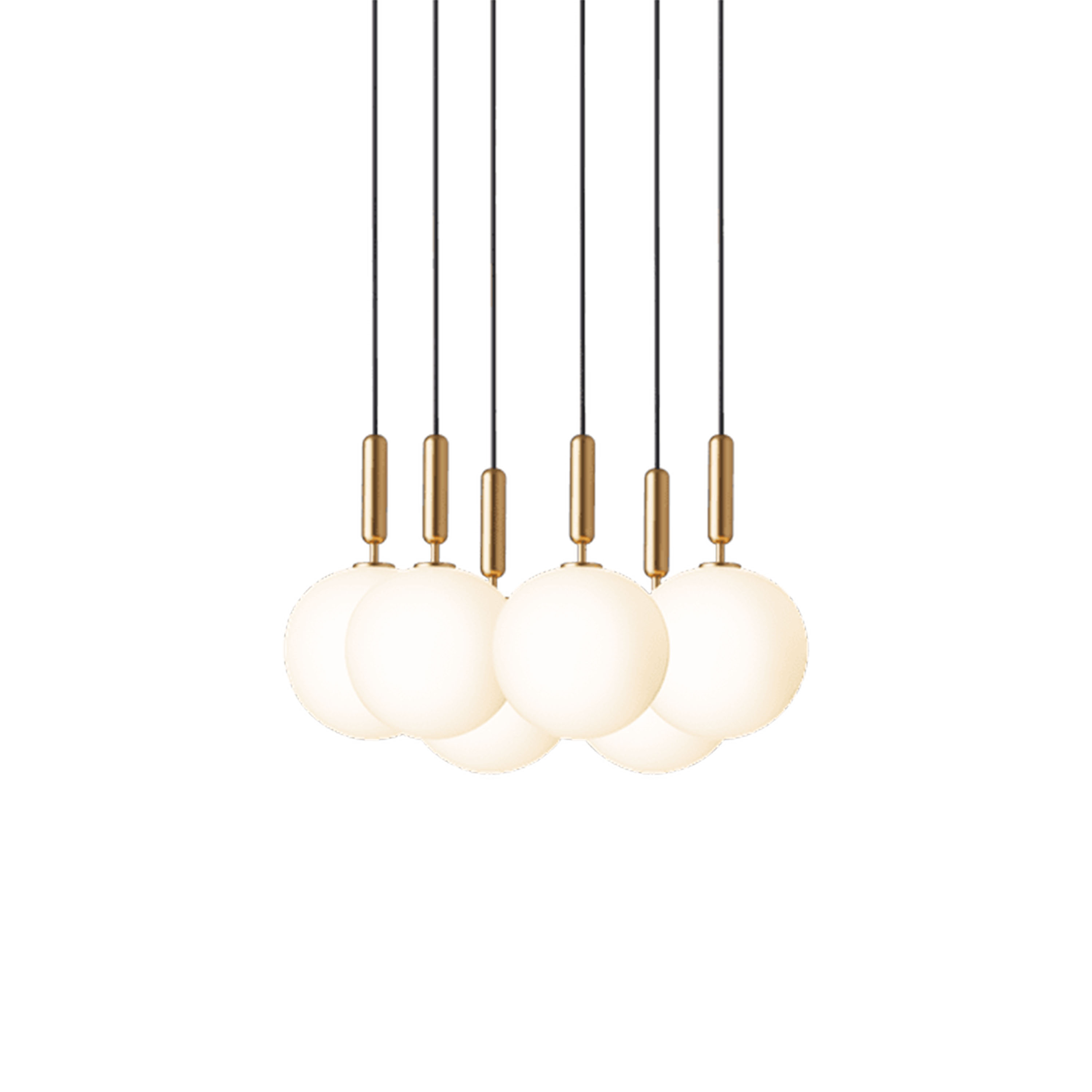 Nuura Miira 6 Taklampa Brass/Opal Ø47