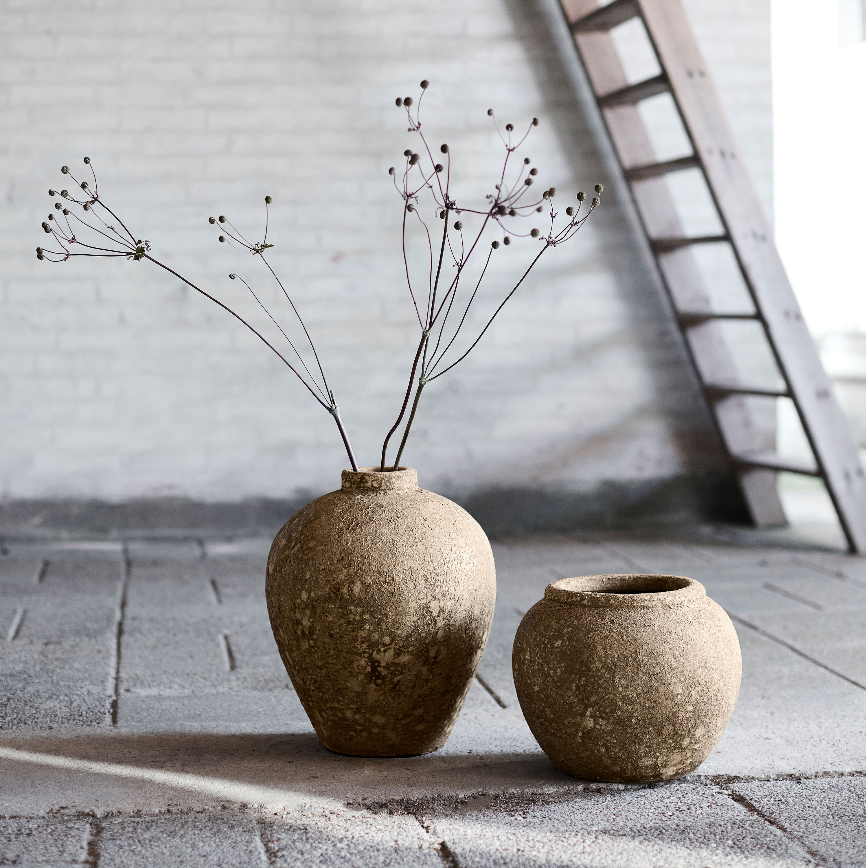 Muubs Luna Blumentopf Beige Terrakotta Ø29