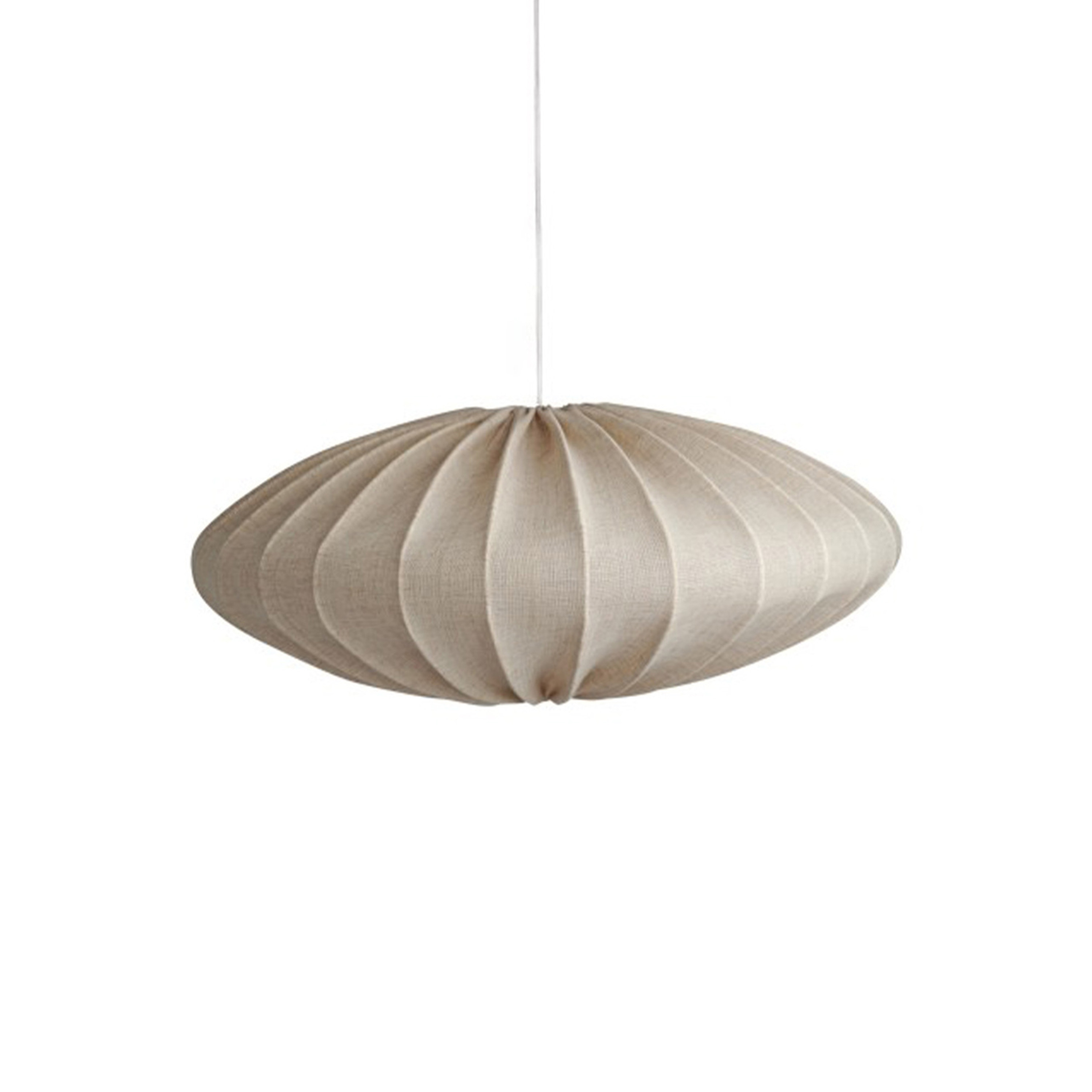 Watt & Veke - Ellipse Deckenlampe Leinen Natur 65cm - Weiß - Deckenleuchten