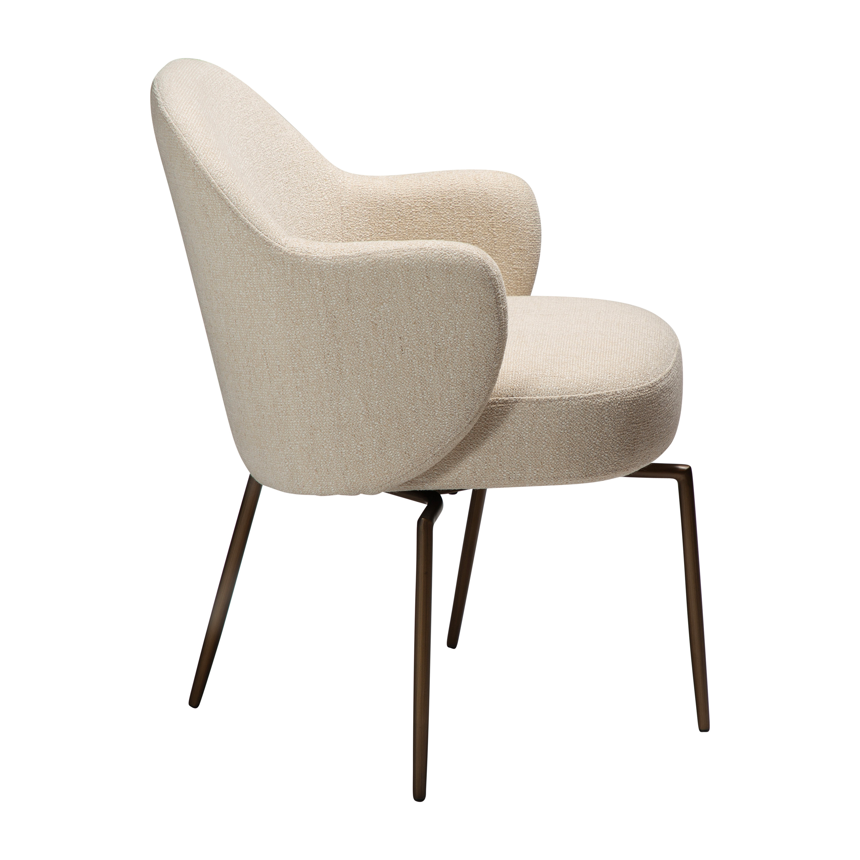 Dan Form Bae Swivel Tuoli Simply Beige Bouclé/Antique Brass