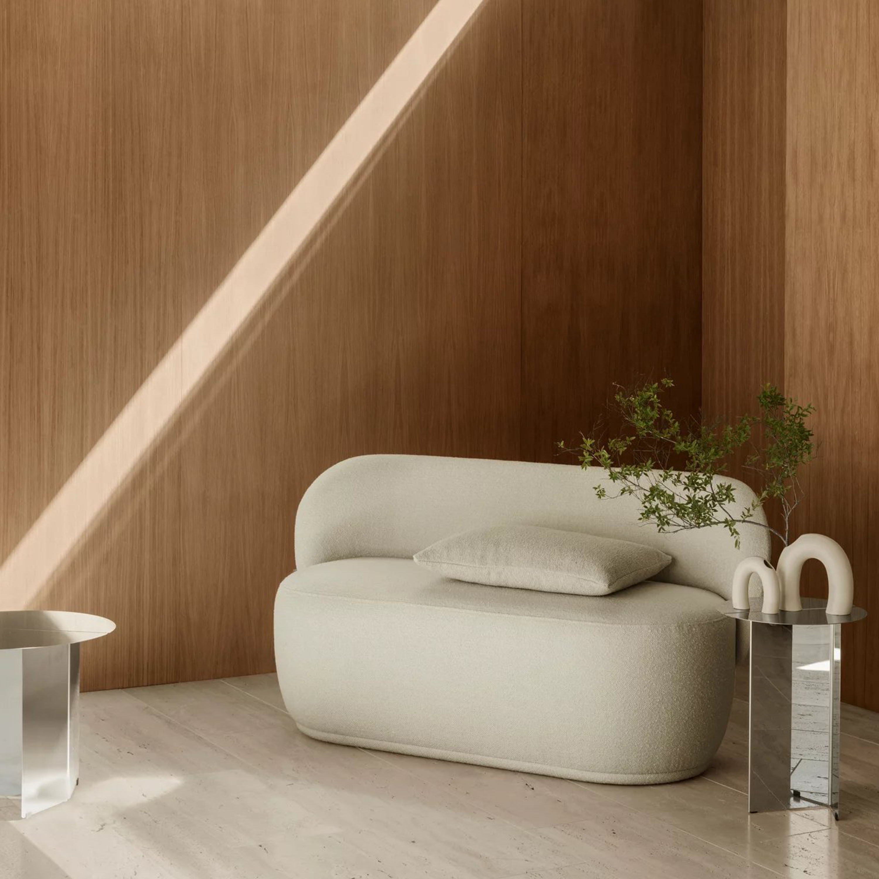 Blomus Kuon 2-istuttava Sohva Boucla Beige 137cm