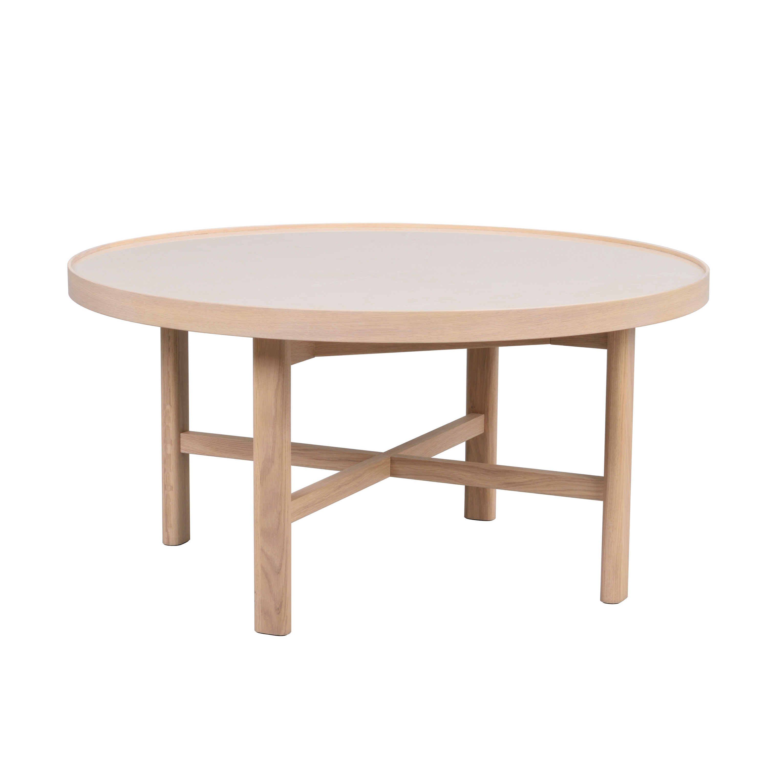 Rowico Home - Marsden Couchtisch Beige/Weiß pigmentiert Ø90