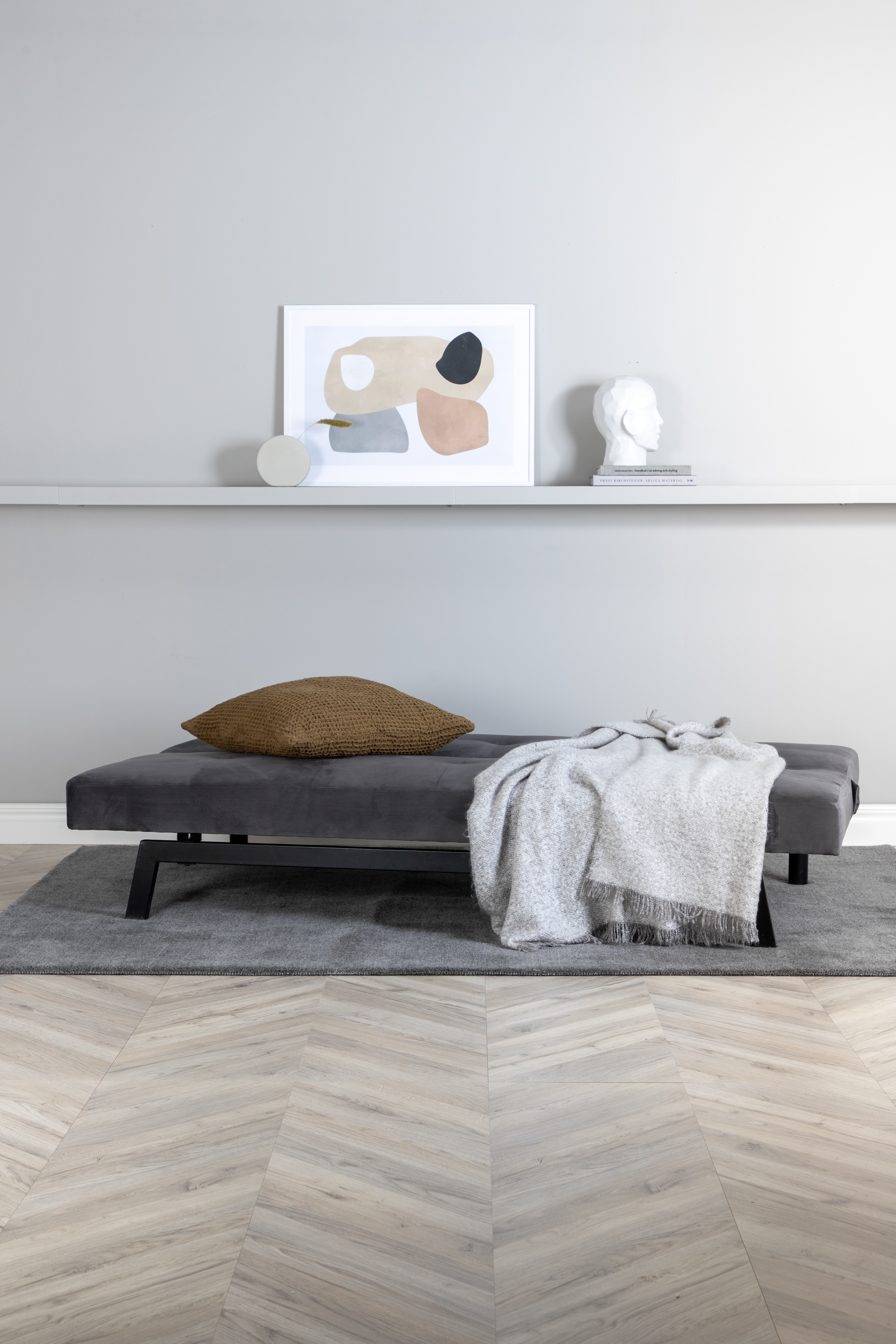 Venture Home Madison Bäddsoffa Sammet Mörkgrå