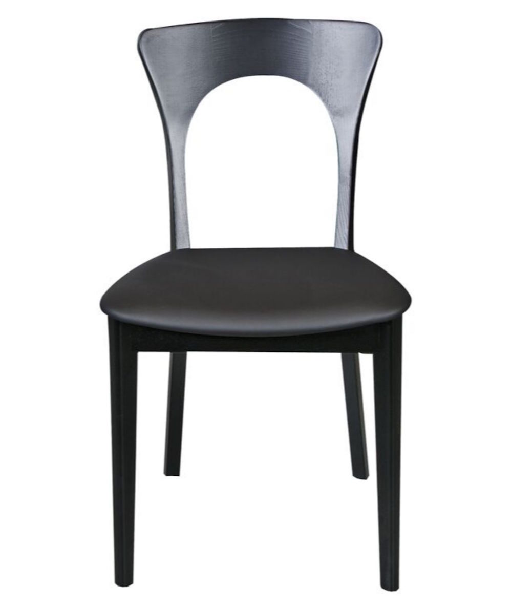 Casø Peter Matstol Svartlaserad Ask/Svart Läder