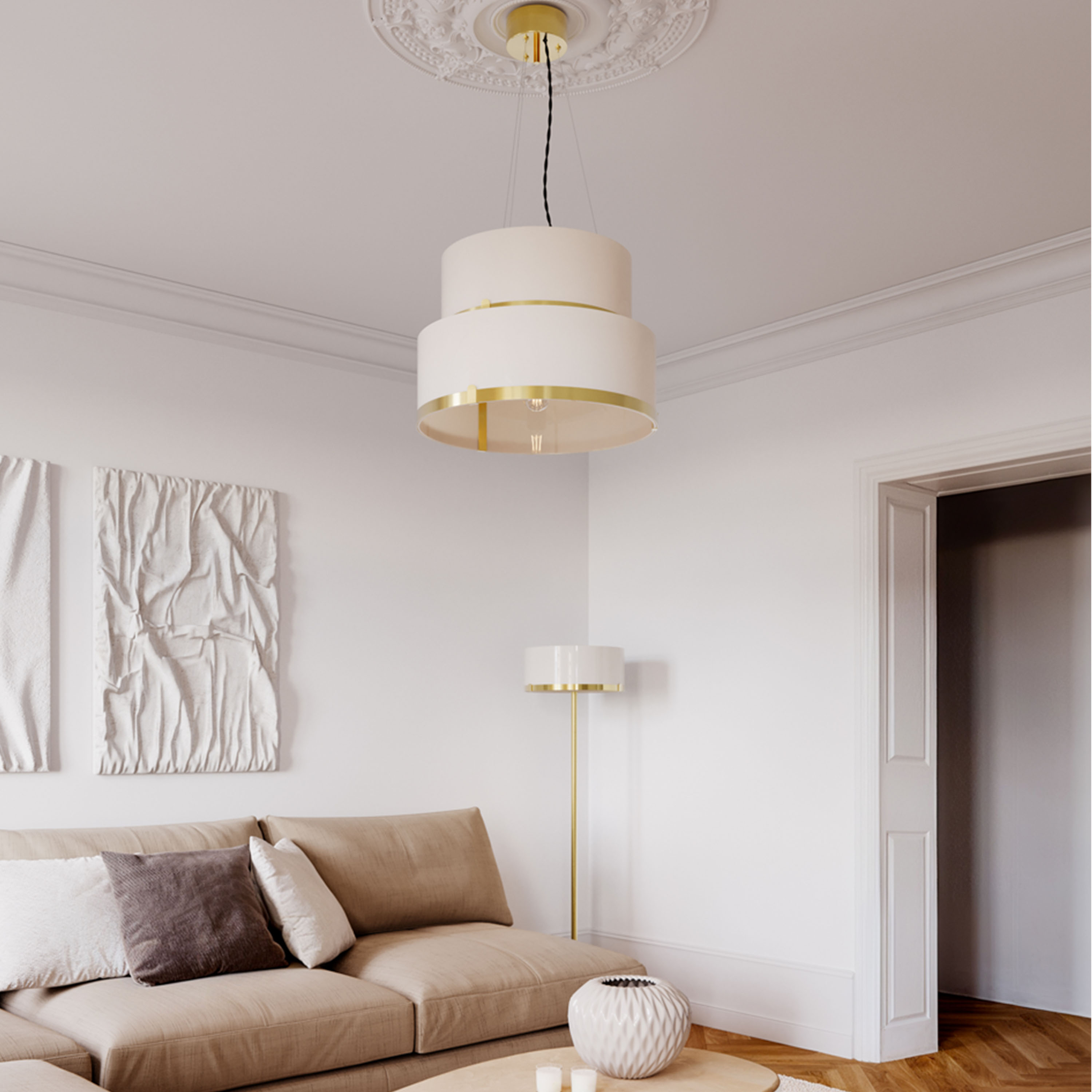 By Rydéns Marcel Taklampa Vit/Mässing Ø50