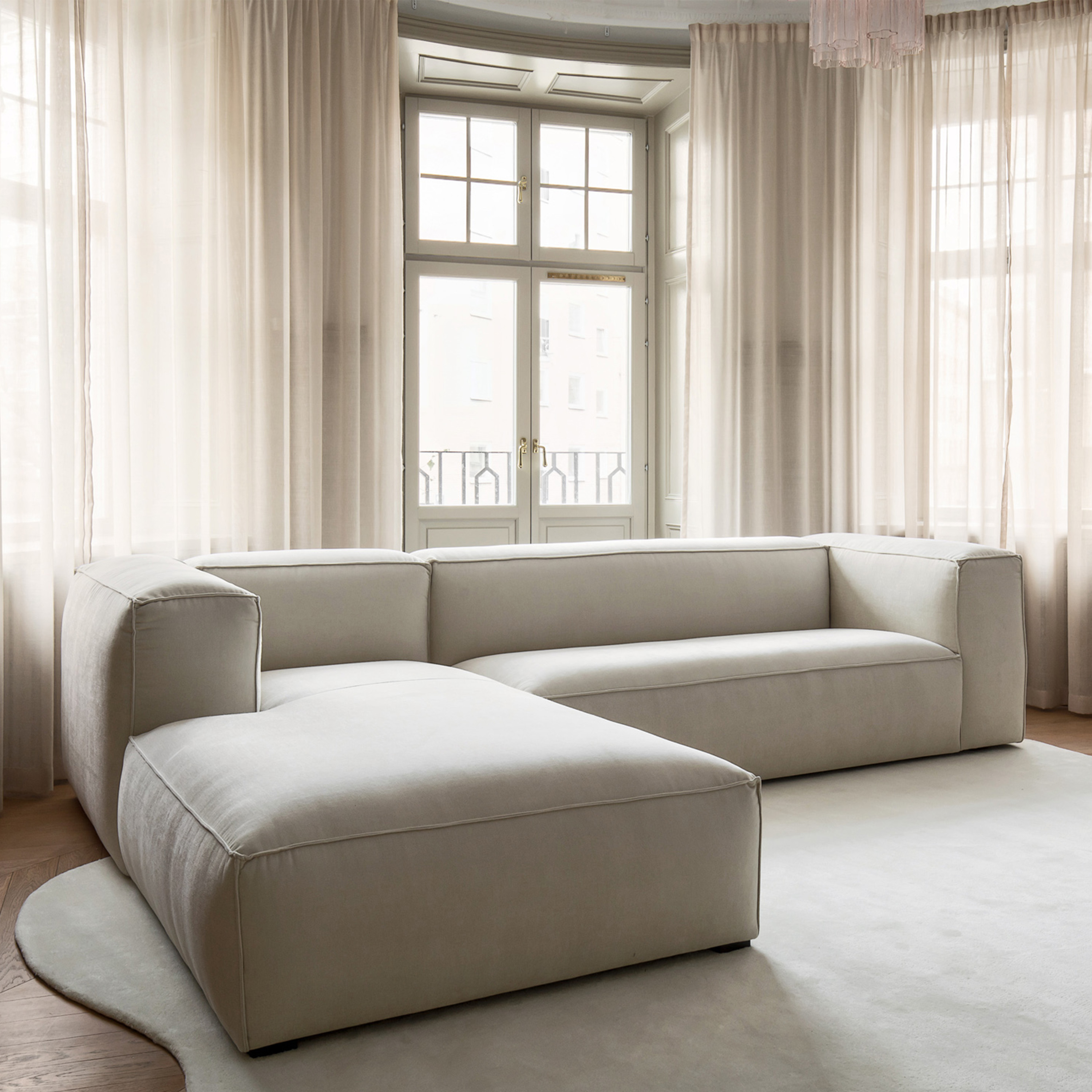 Sleepo Collection Luca Divaanisohva Vasen Creme 309cm