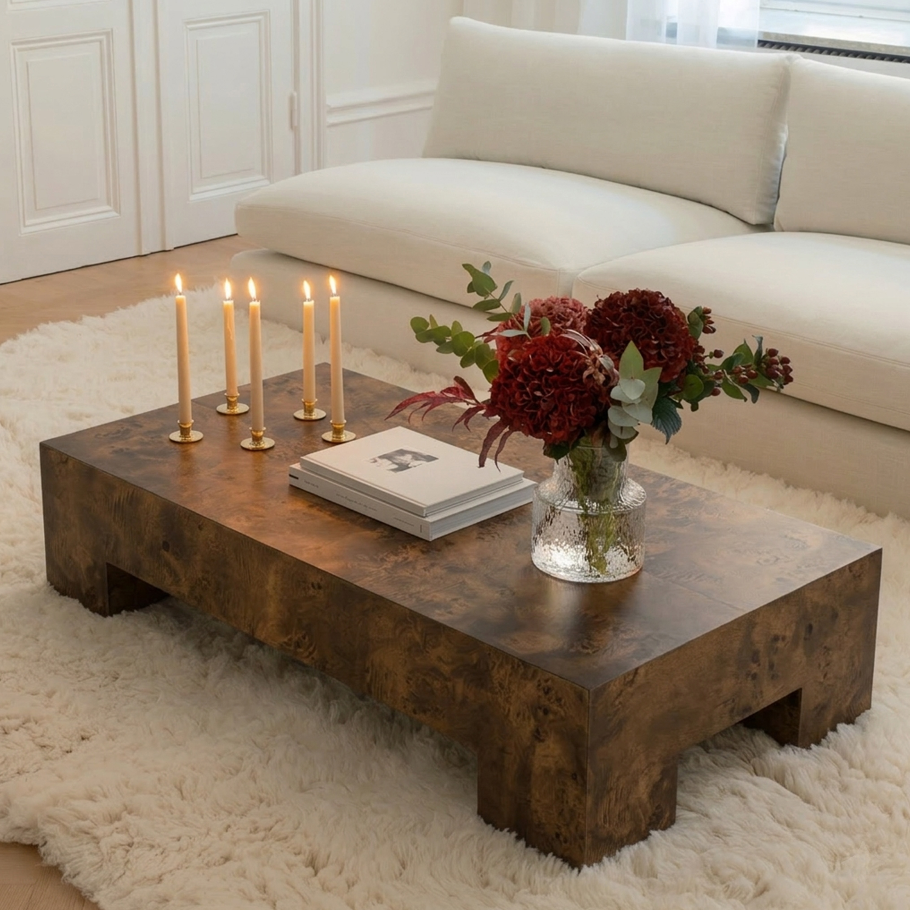 Sleepo Collection Chunky Coffee Table Brown Stained Poplar 130x70