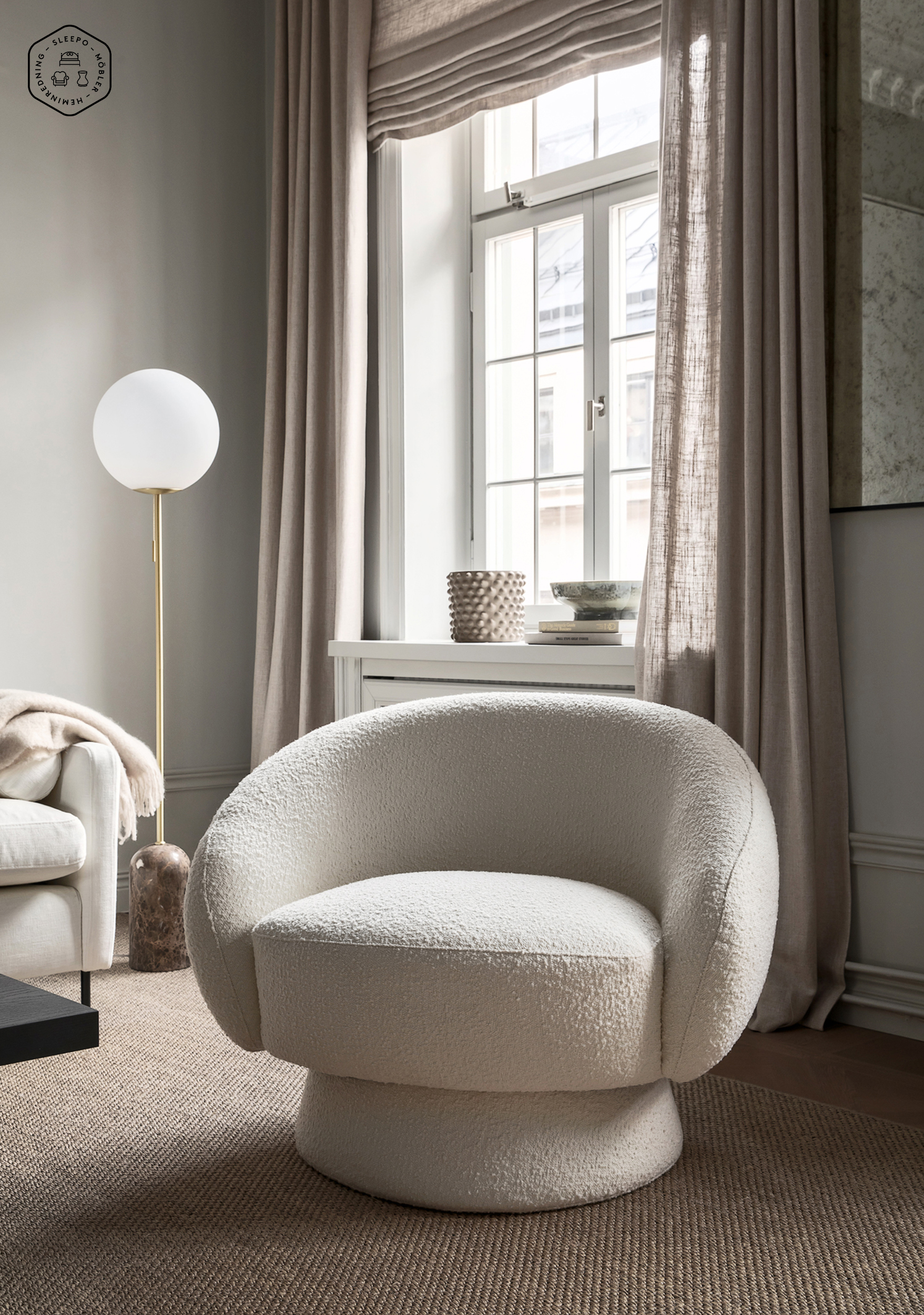 Bloomingville Ted Loungestol Vit