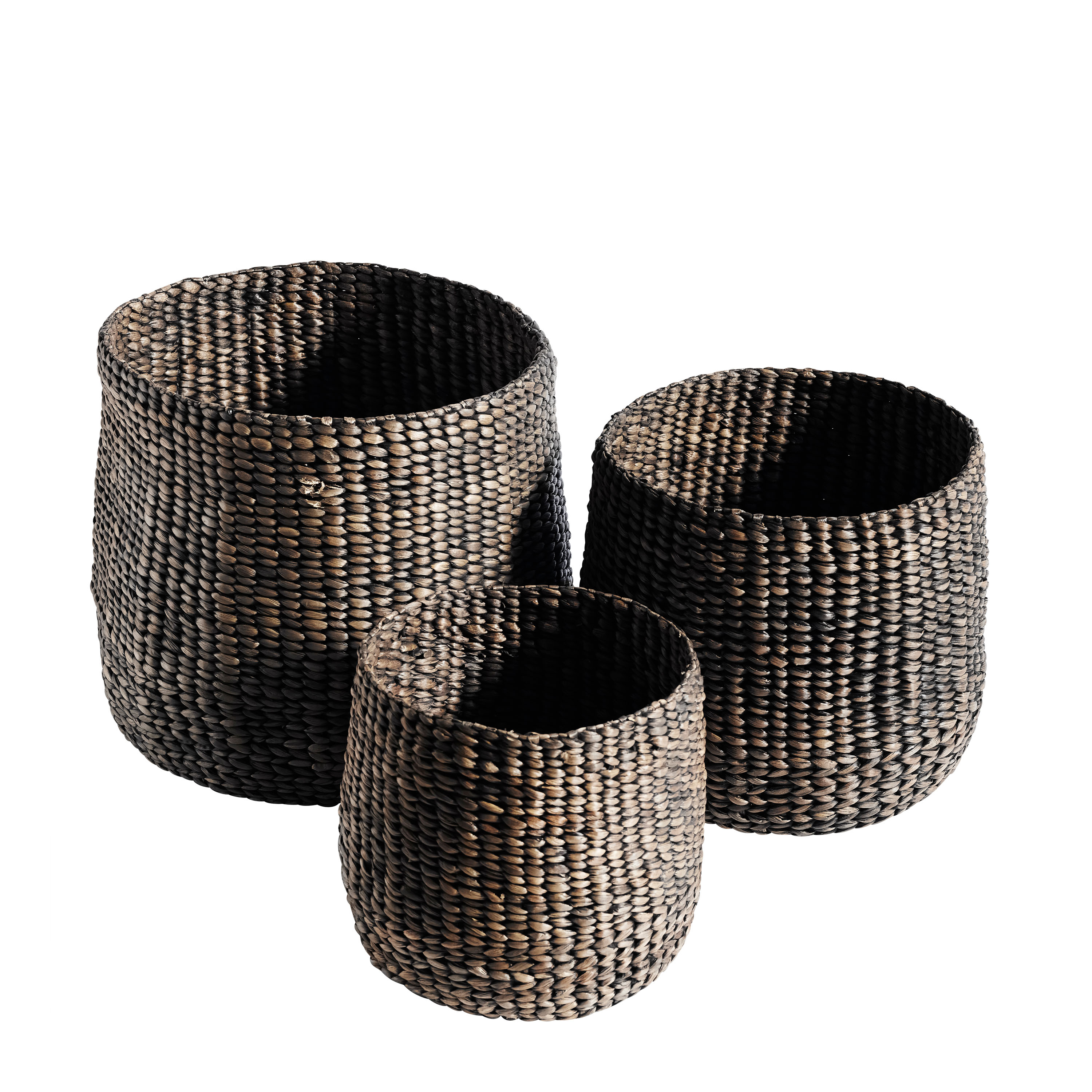 Basket Round Korg Black 3-pack