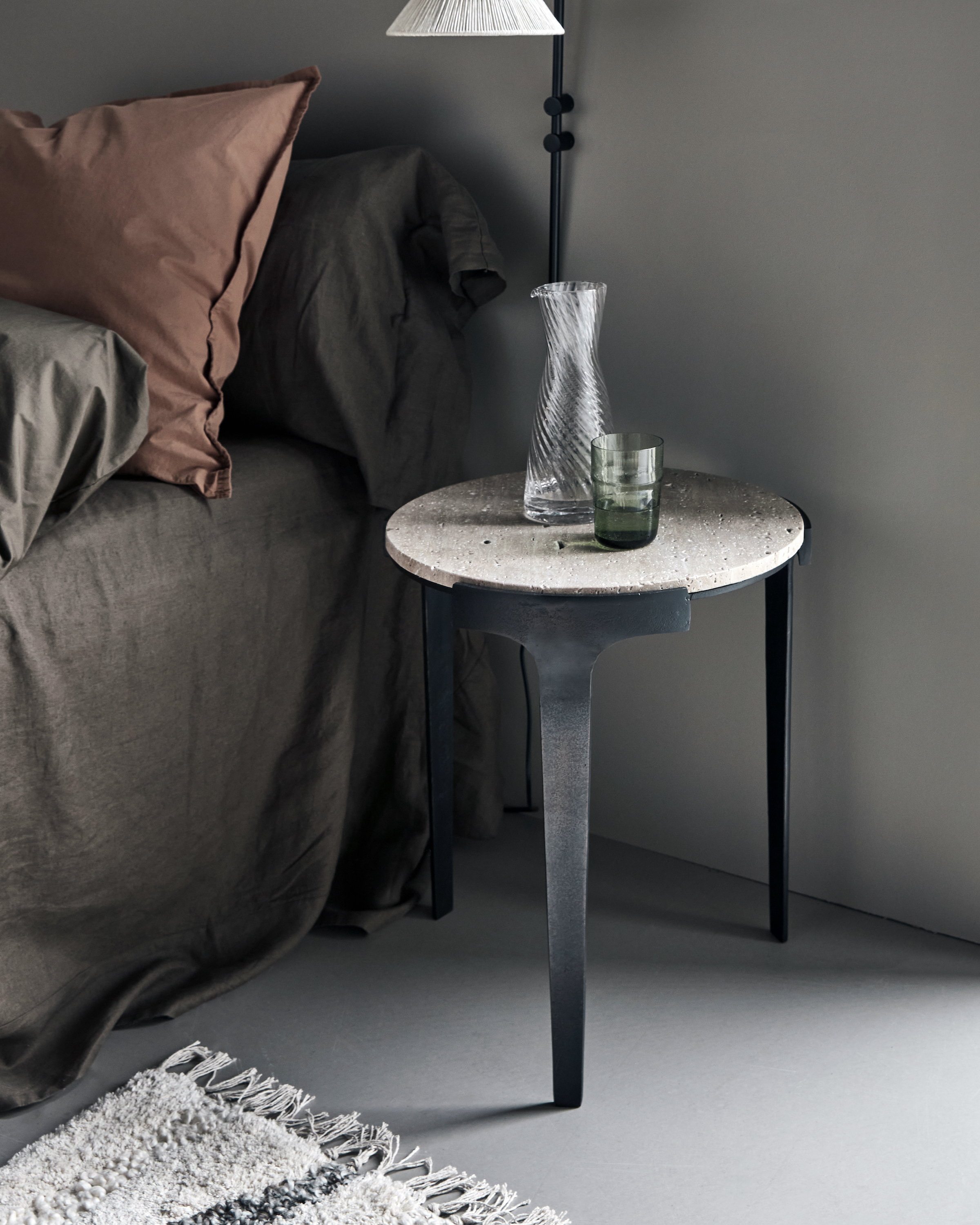 House Doctor Fula Sidobord Beige Ø45