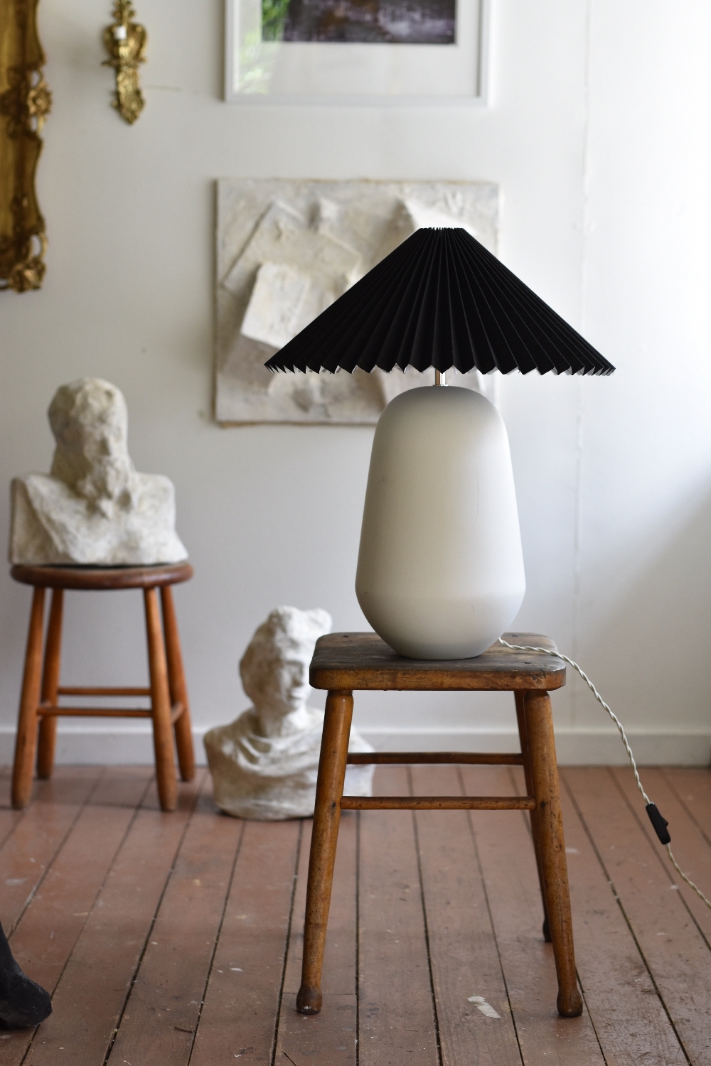 Hallbergs Belysning Carolin Plisserad Lampskärm Svart 50cm