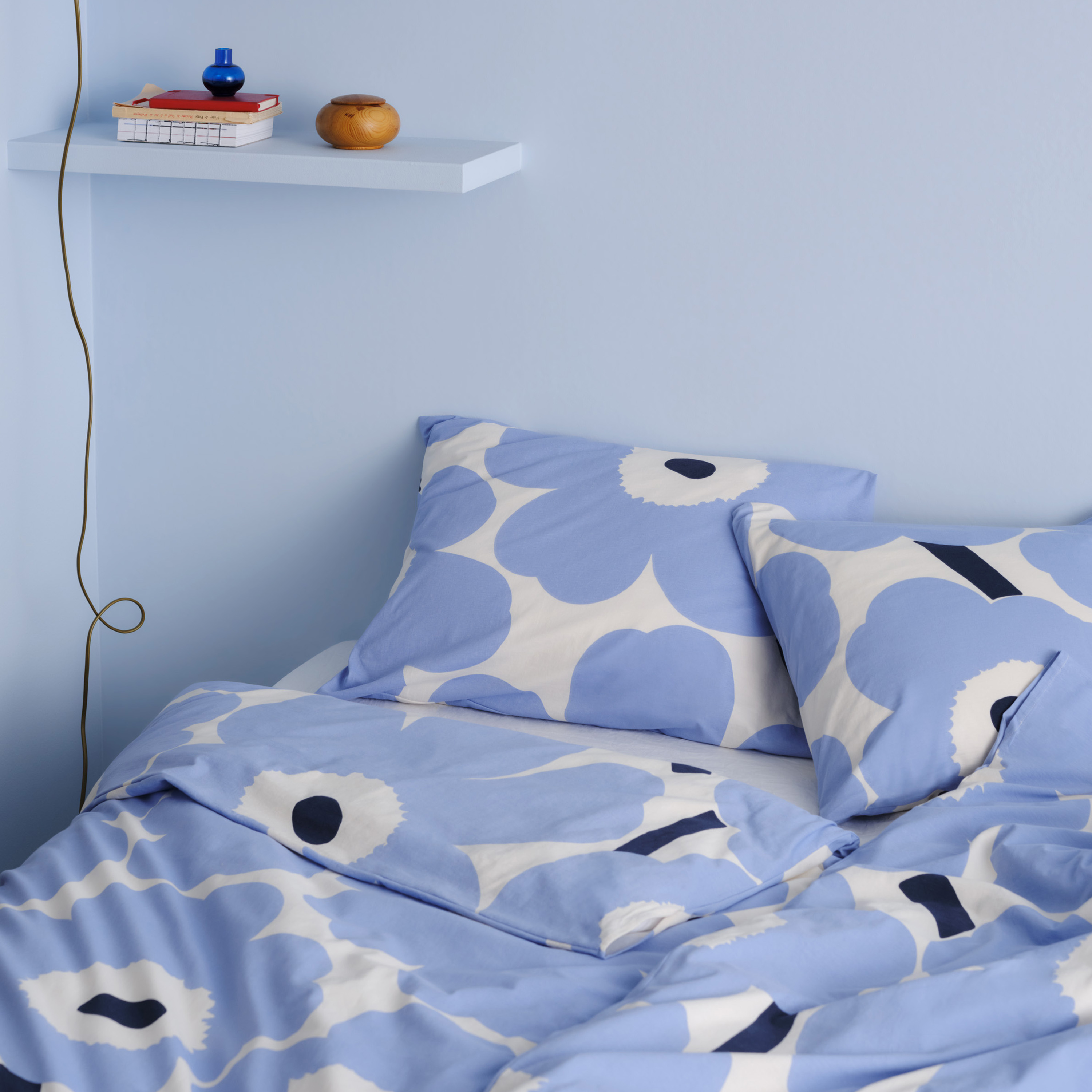 Marimekko Pussilakanat Off White/Light Blue/Navy 240x220