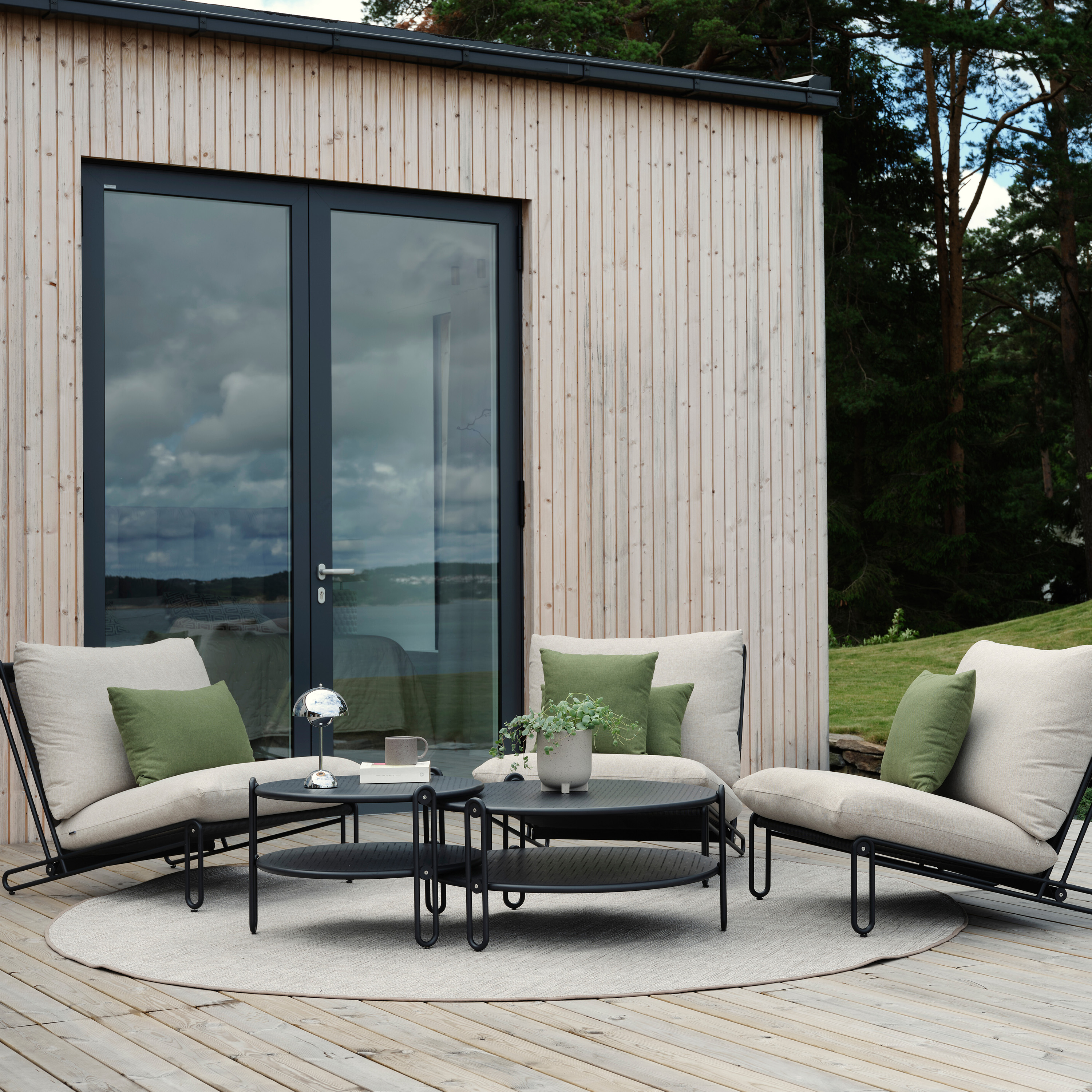 Brafab Blixt Loungetol Svart/Cley beige