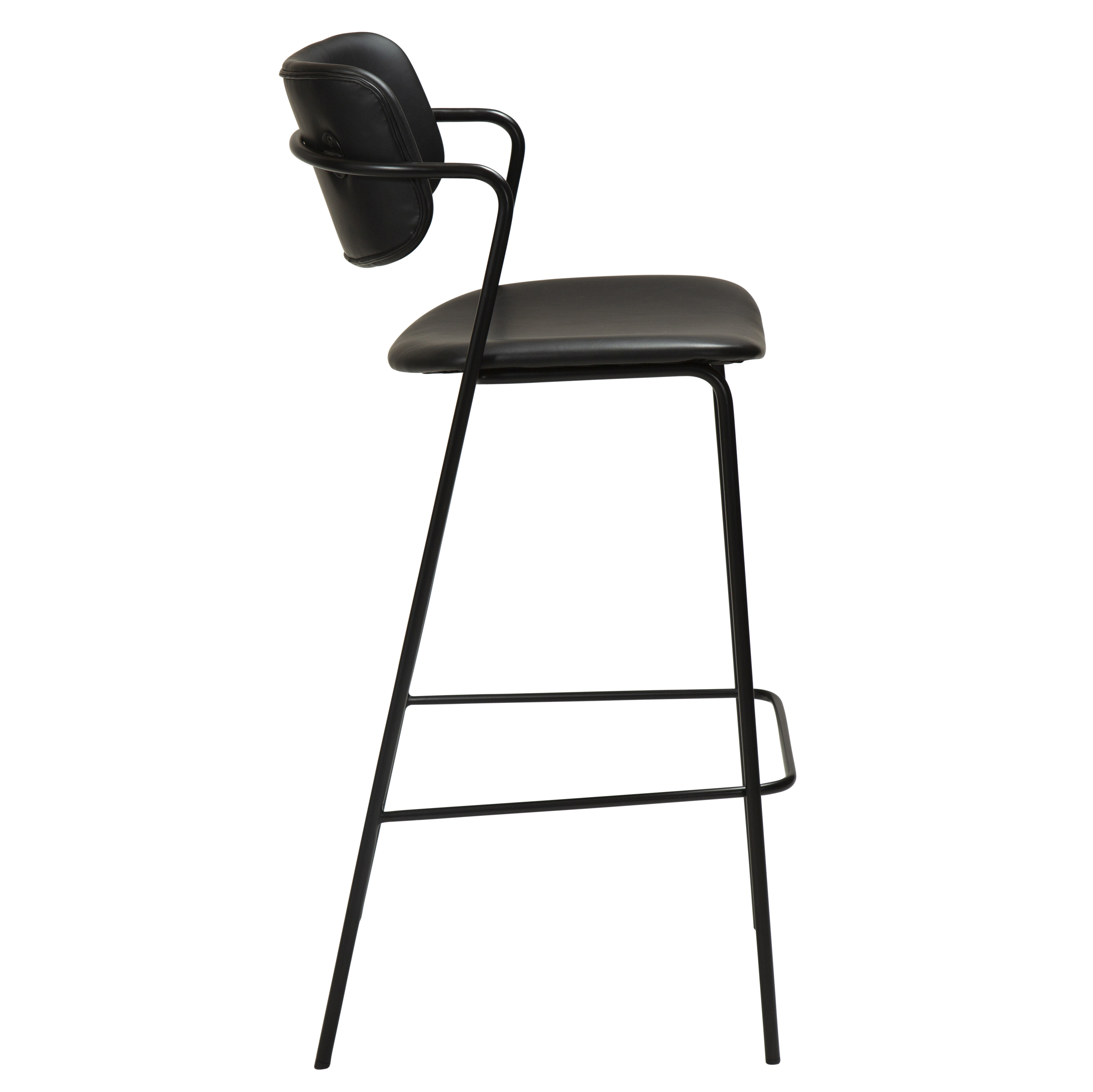 Dan Form Zed Barstol Konstläder Svart/Svart 67cm