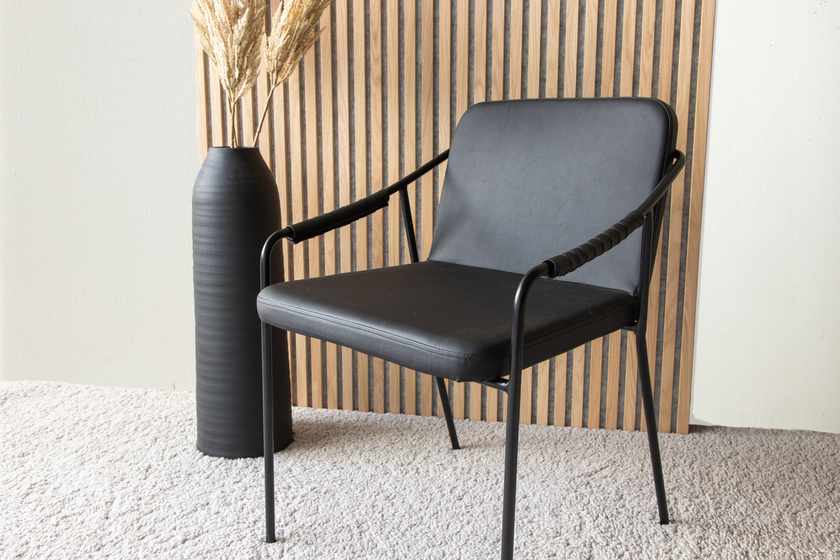 Venture Home Tea Matstol PU Svart