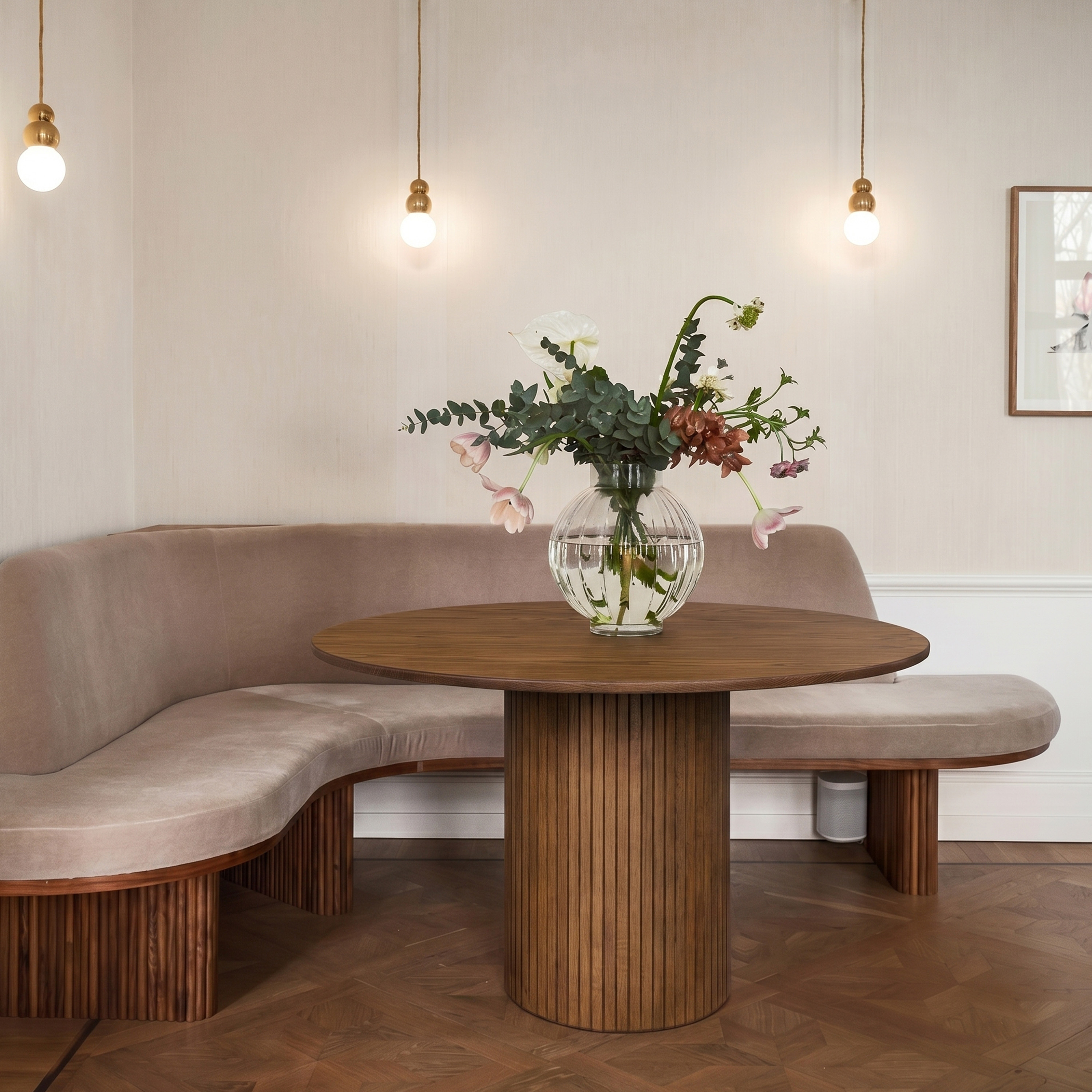 Sleepo Collection Adele Matbord Valnöt Ø120