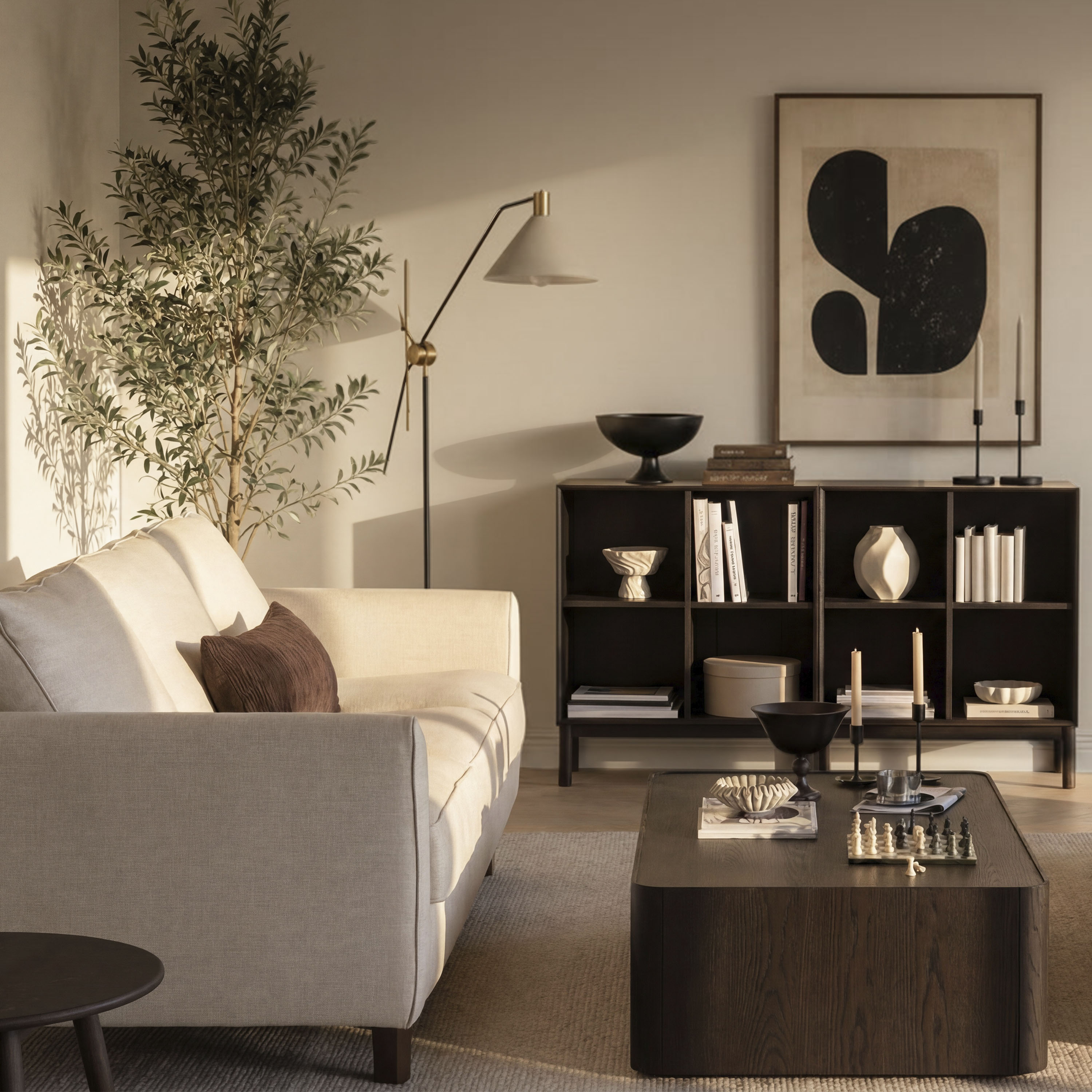 Irvine 3-sits Soffa Beige/Mörkbrun Ek