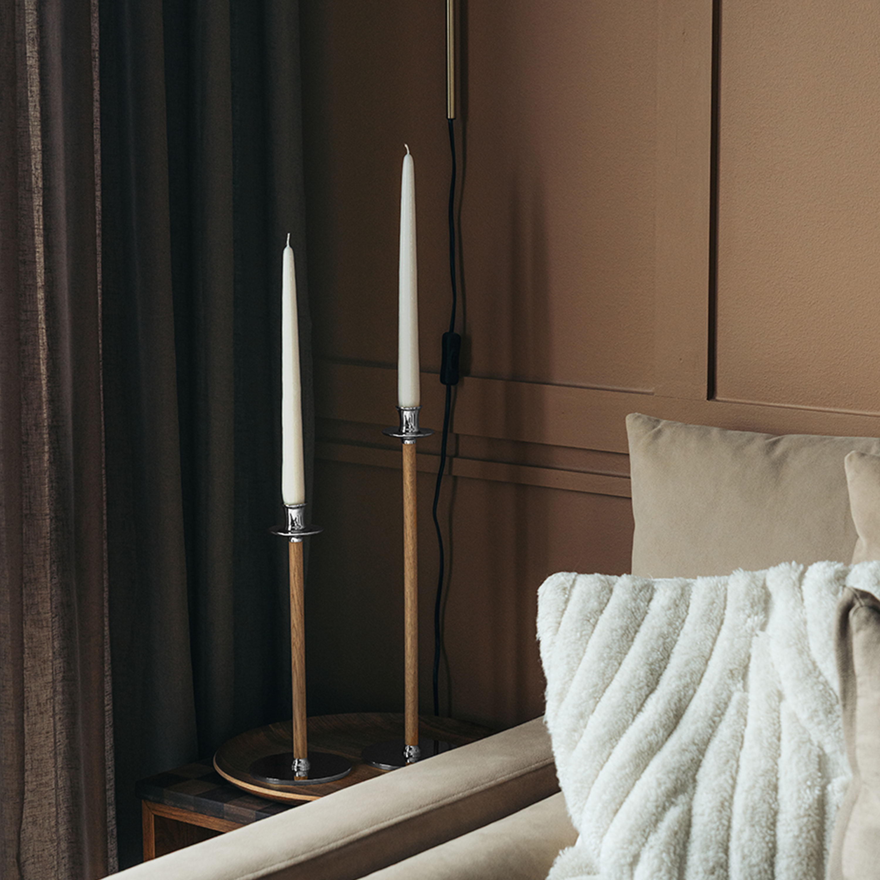 Hilke Collection Alto Basso Ljusstake Silver/White pigmented 30cm