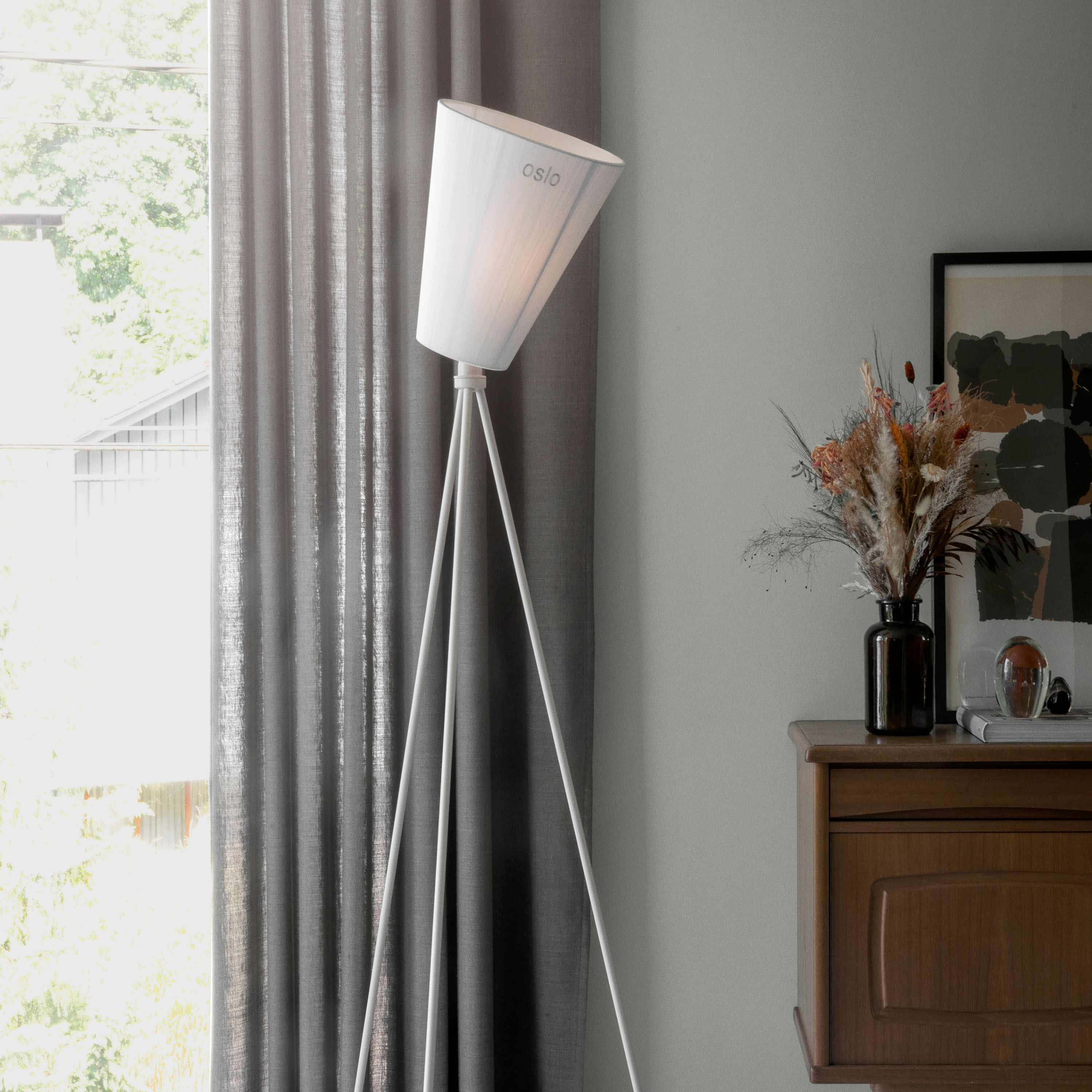 Northern Oslo Wood Gulvlampe Skjerm White