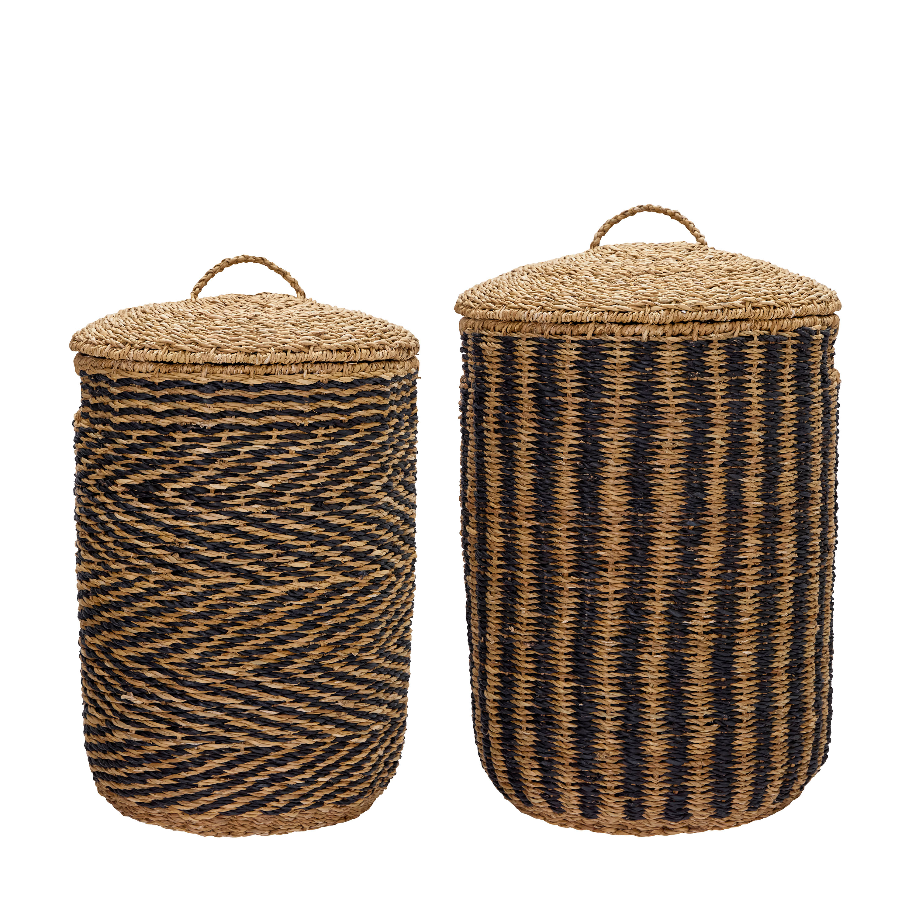 Cesto Pyykkikori Luonnonväri/Musta 2 kappaletta