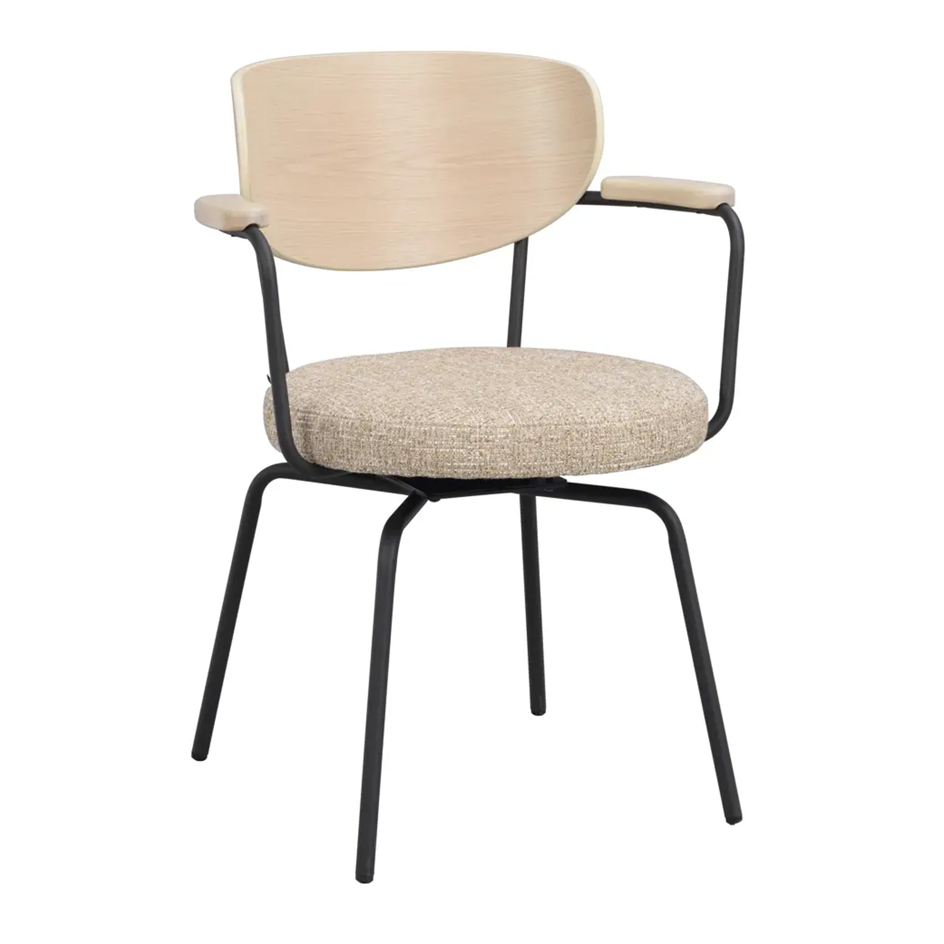 Rowico Home Merrick Snurr Karmstol Ek/Svart